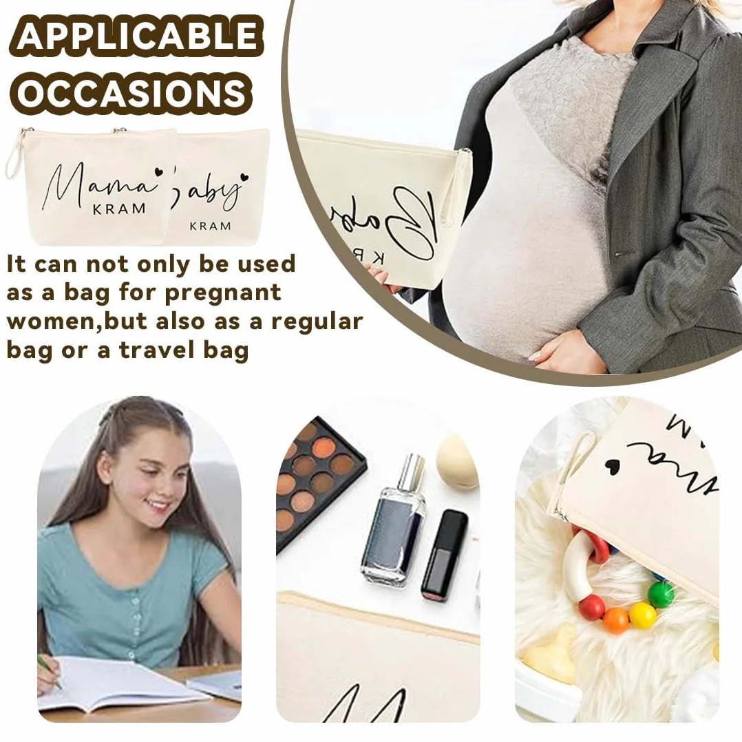 Trousse Per Trucchi Personalizzata Per Donne, Borsa Per Mamma Con Chiusura Lampo, Bianco