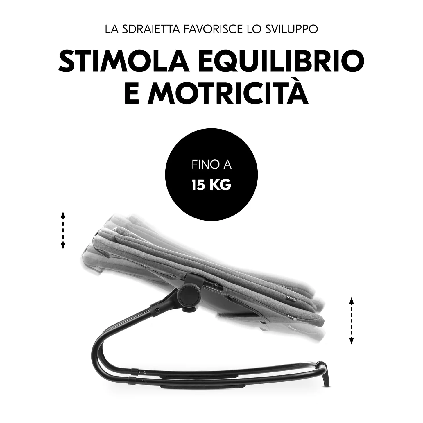 hauck Sdraietta Neonato 3in1 Per Seggiolone Pappa Alpha+, Beta+ e Arketa - Ergonomico Dondolo Neonato da 0 Mesi Fino a 15 kg, Con Cintura 5 Punti, Riduttore e Rivestimento in Cotone - Grigio Melange