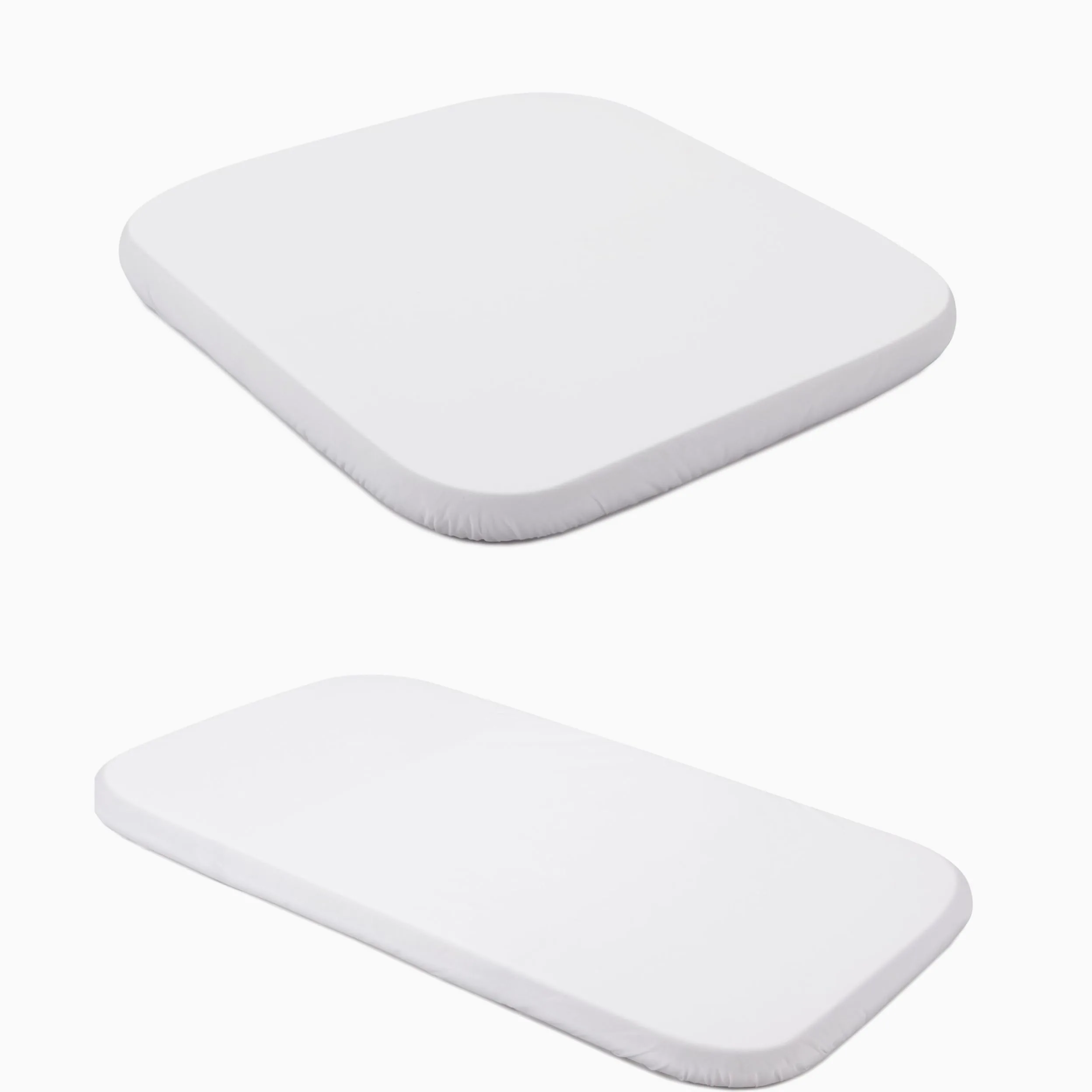 Lenzuolo con angoli Waldin, confezione da 2, piccolo e grande, per lettino 7in1 - biancheria da letto per lettino per bambini - cotone facile da pulire, super morbido e resistente, bianco