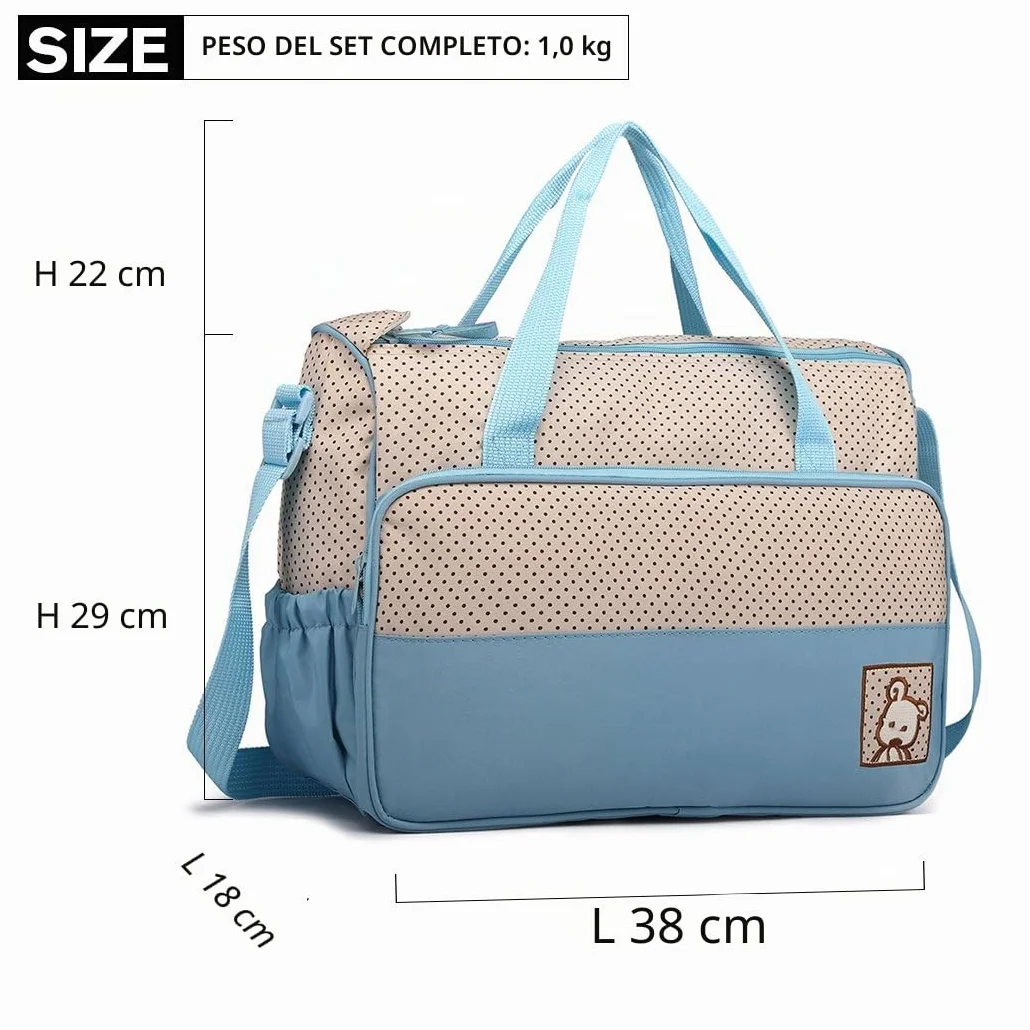 Miss Lulu Set Ospedale Parto 5 in 1 per Neonato - Kit Completo Maternità (Blu)