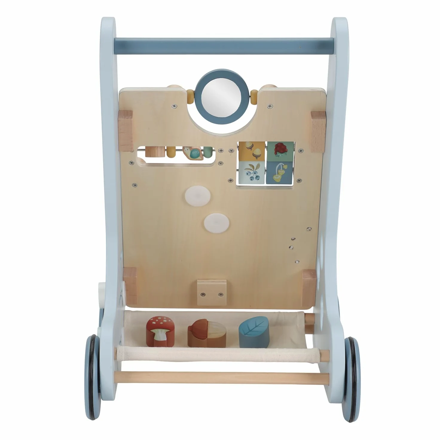 Little Dutch 7232 - Carrello in legno FSC Activity - Forest Friends blu