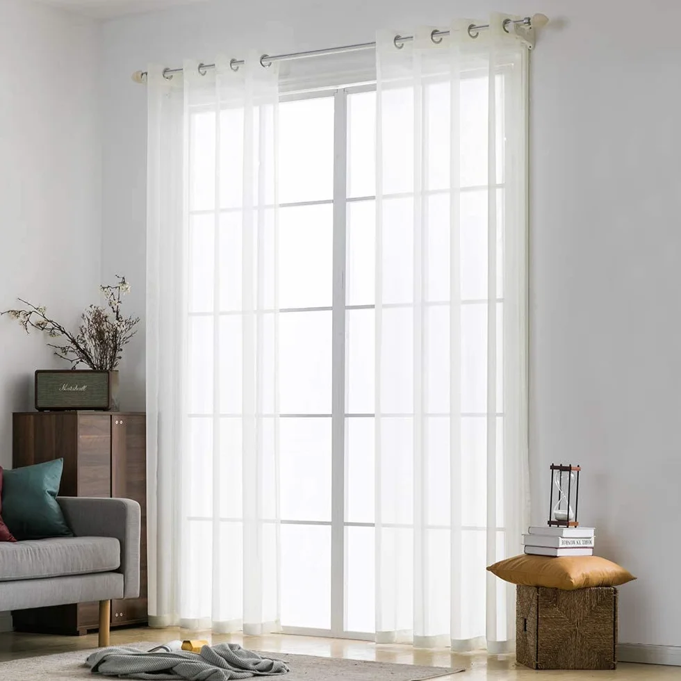 MIULEE Tende Trasparenti con Occhielli 140x260cm 2 Pannelli per Finestre Salotto