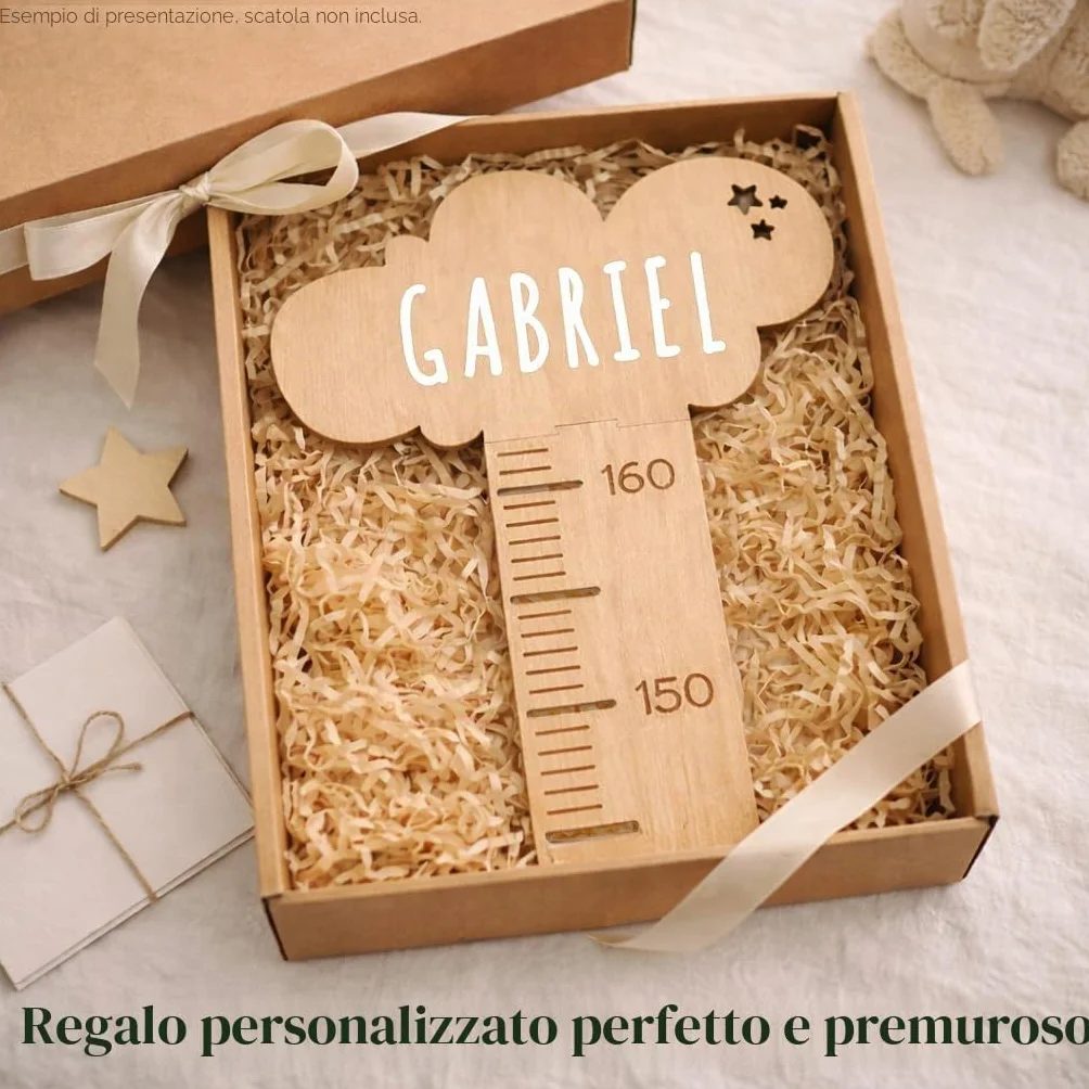 Nagu Metro Bambini da Parete Legno Misuratore Altezza 63-162 cm Personalizzato