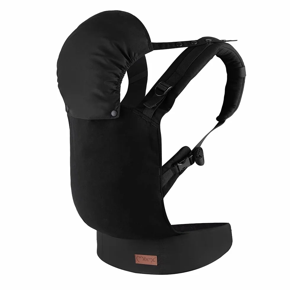 Marsupio MoMi COLLET per bambini di 3-48 mesi (peso 4-20 kg), 2 posizioni di sostegno con 6 punti di regolazione, con cappuccio e poggiatesta per il bambino