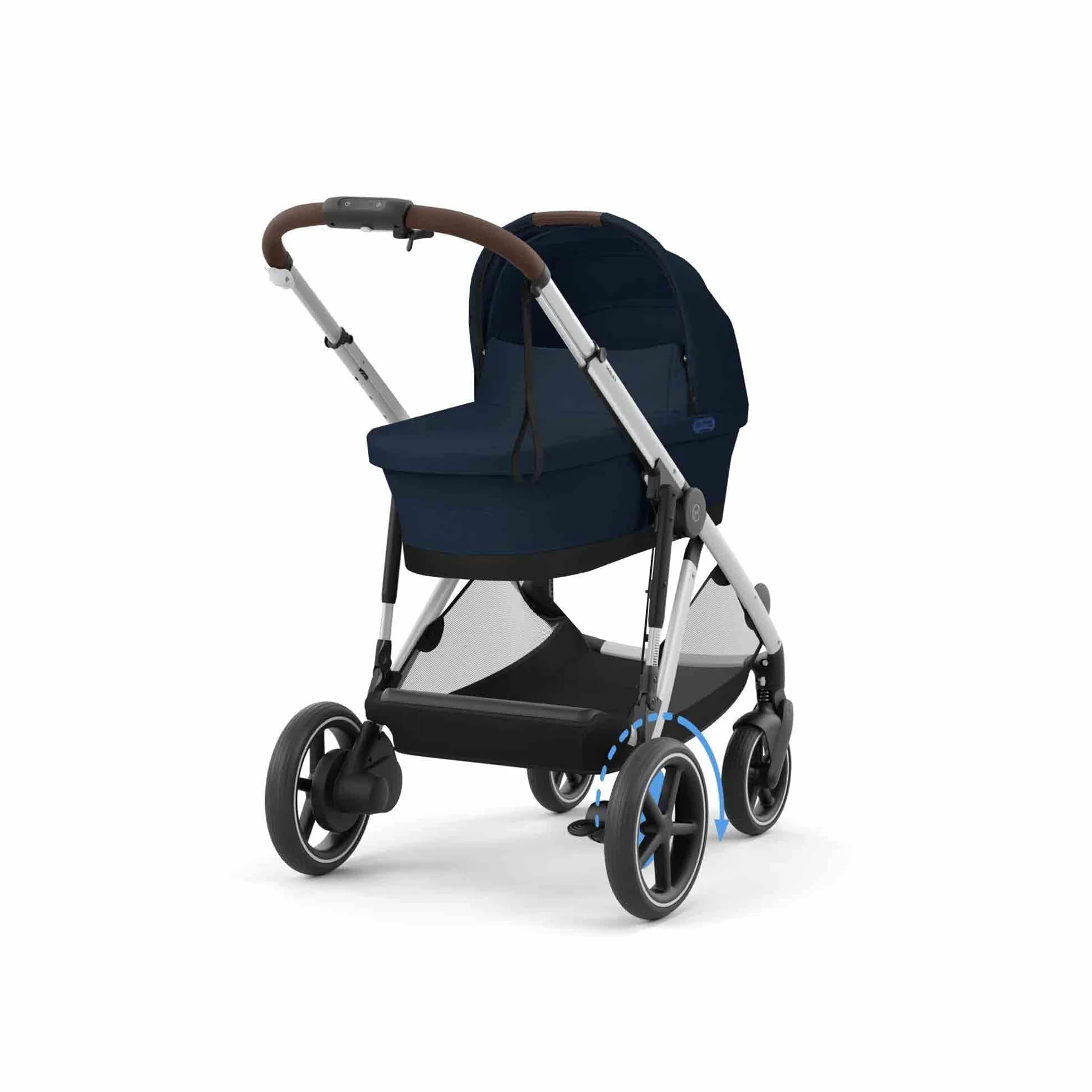 CYBEX Passeggino Gold e-GAZELLE S, dalla nascita a circa 4 anni, max. 22 kg (modalità singola) / 2x 22 kg (modalità duo), sistema all-in-1 con azionamento elettrico e 20+ configurazioni, Ocean Blue