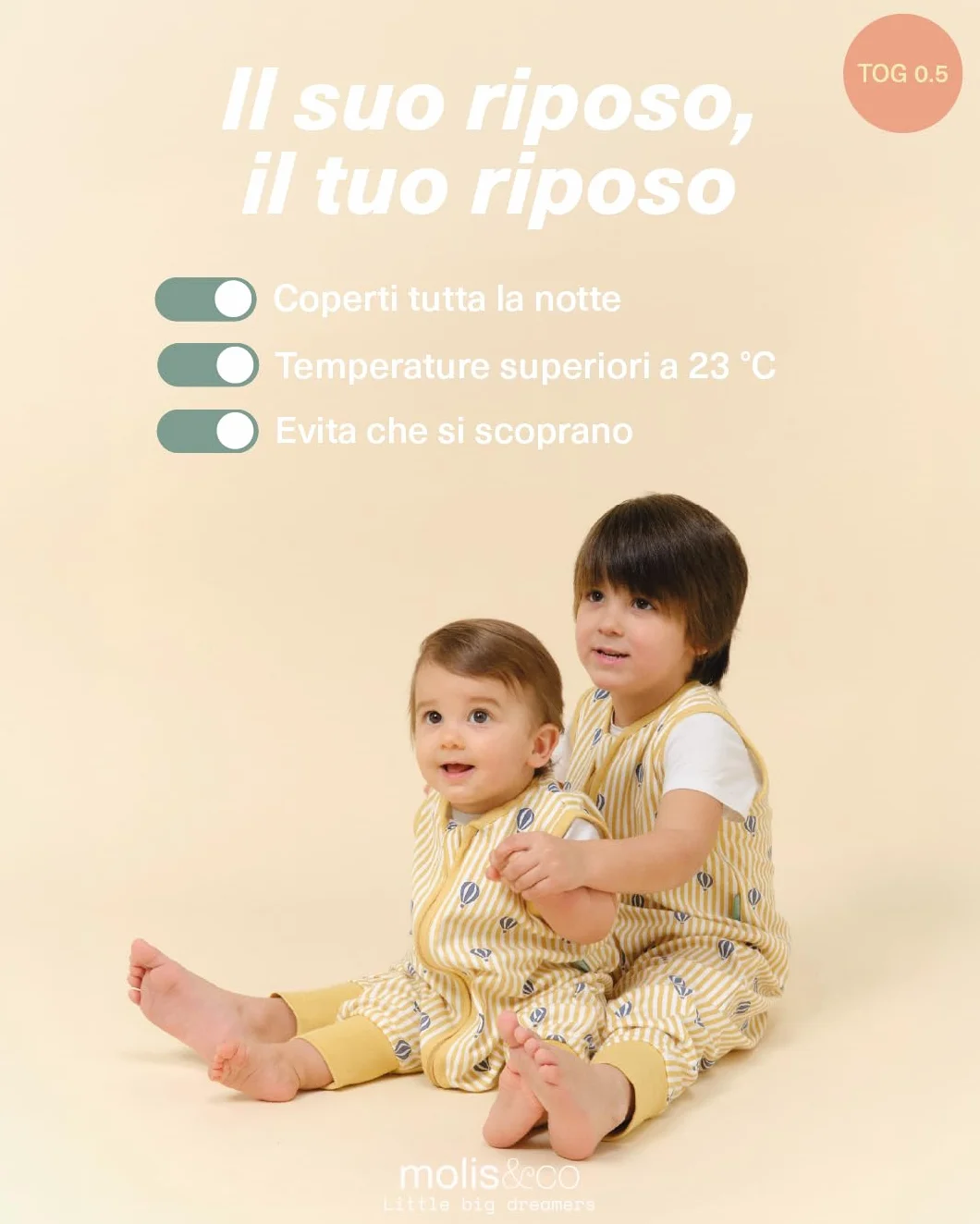 Molis&co Sacco Nanna Estivi 100% Cotone Oeko-Tex 100 Balloons 2 Anni