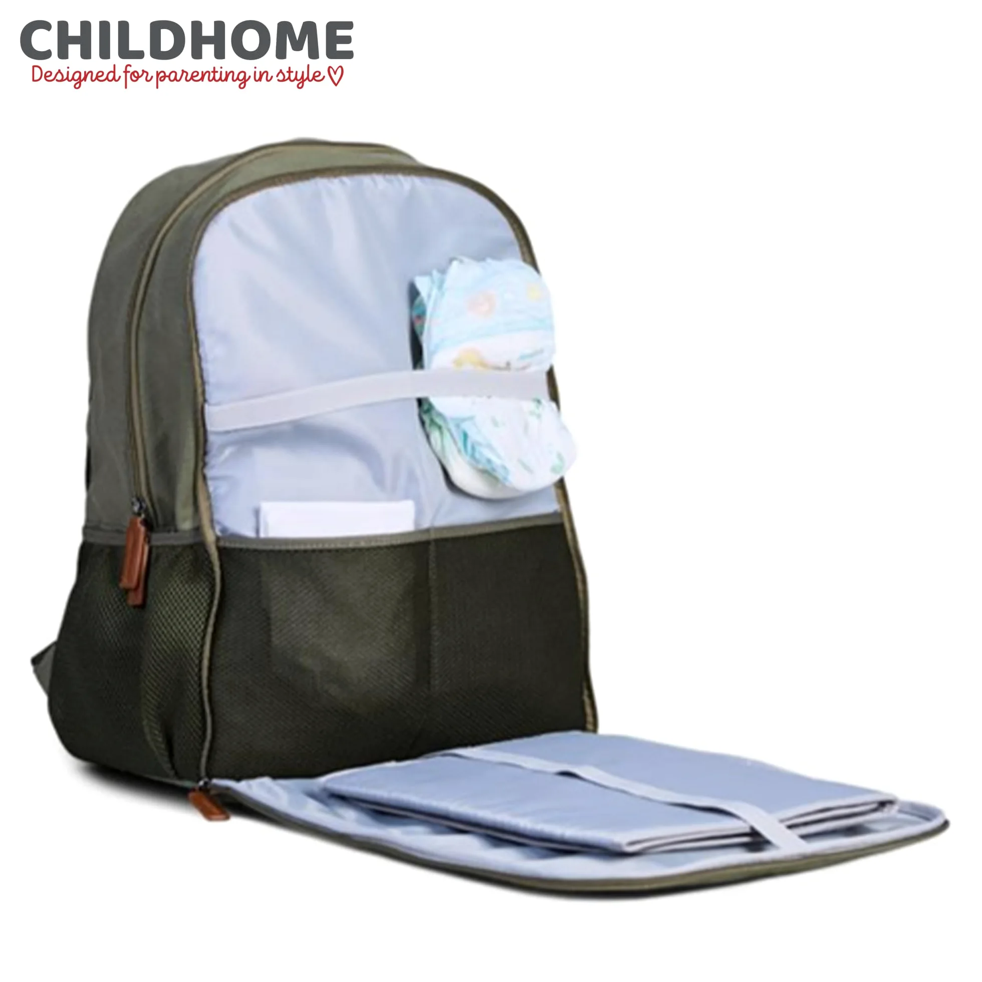 Childhome Zaino fasciatoio Daddy Bag, cachi