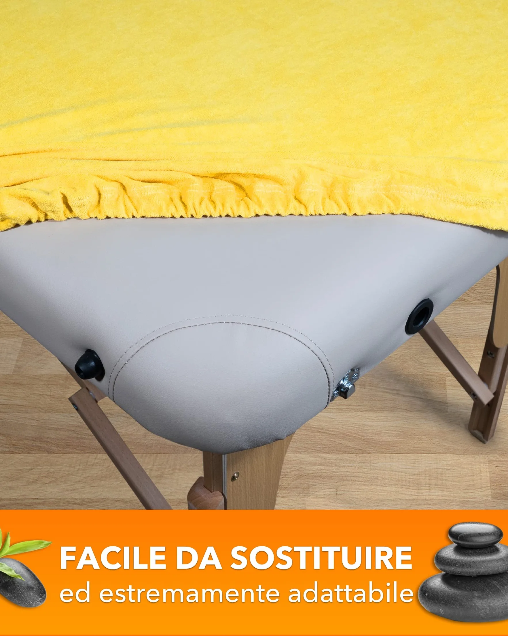 Copertura per lettini da massaggio in morbida spugna lavabile a 60° verde menta