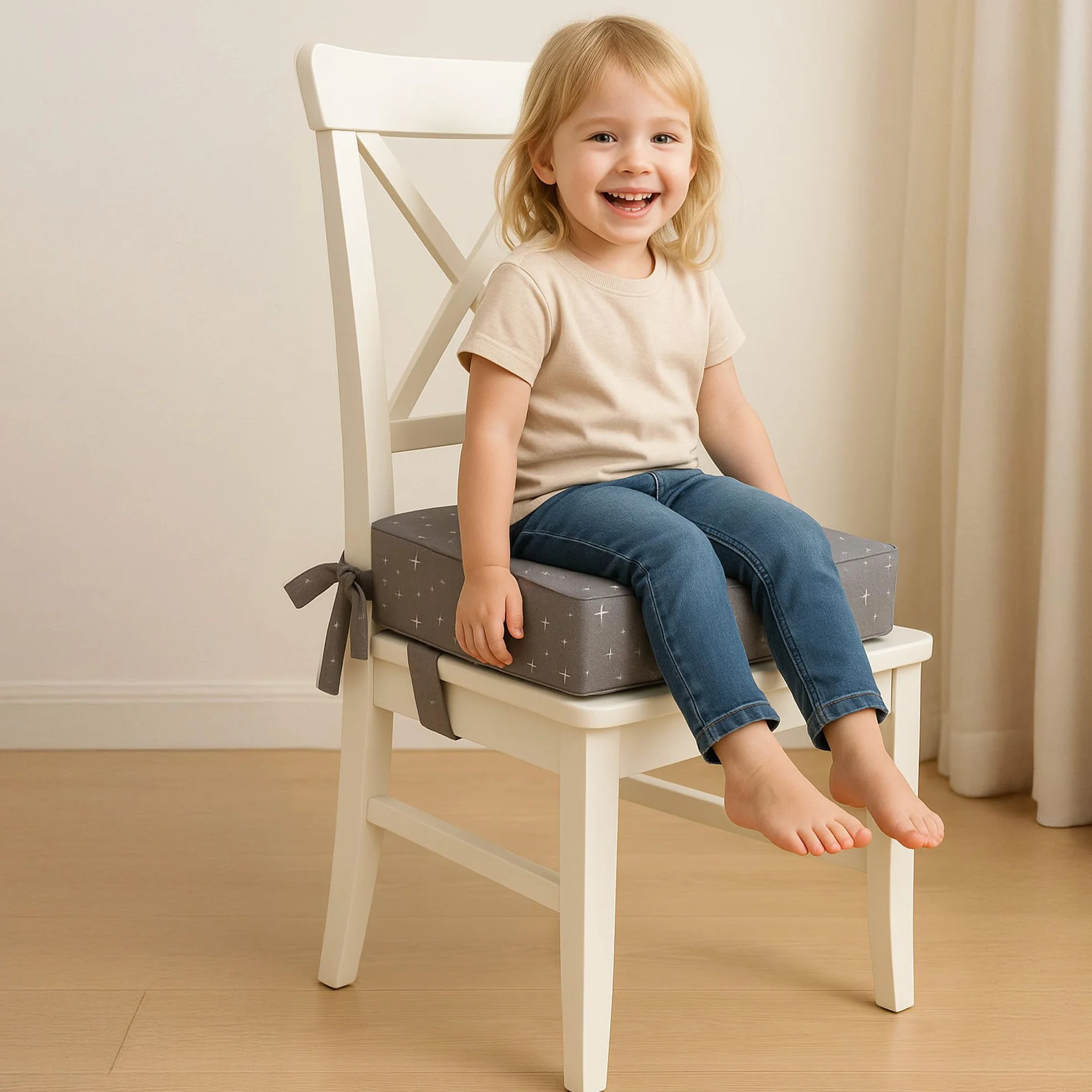 Rialzo sedia bambini cuscino rialzato 32x32x8 cm seduta supporto bambino bambina inserto schiuma lavabile federa