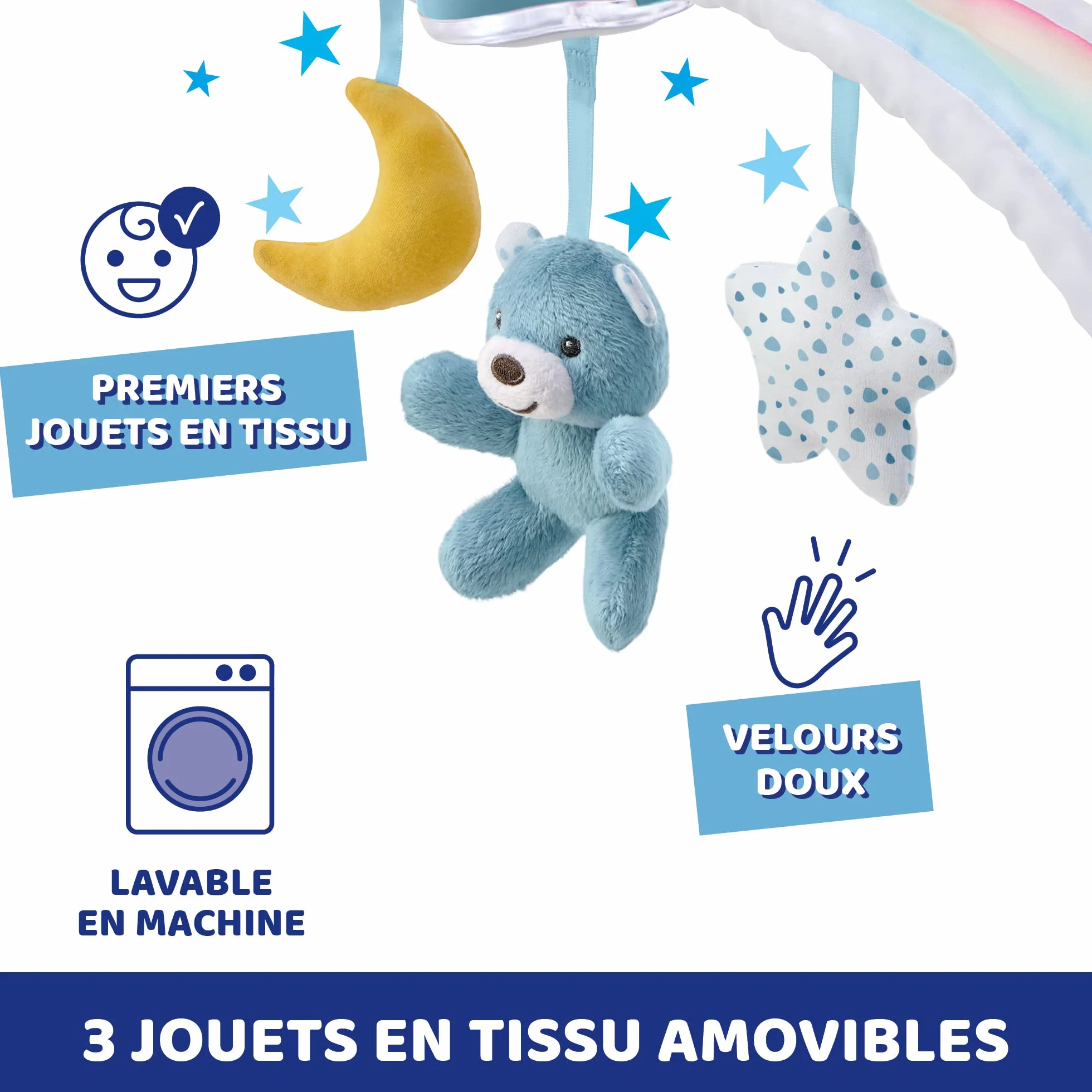 Chicco Arco Lettino Neonato 2in1 Evolutivo Compatibile Next2Me, Pannello Culla con Arco Arcobaleno e Luce Notturna, Musica Rilassante - Giochi Neonati 0+ Mesi