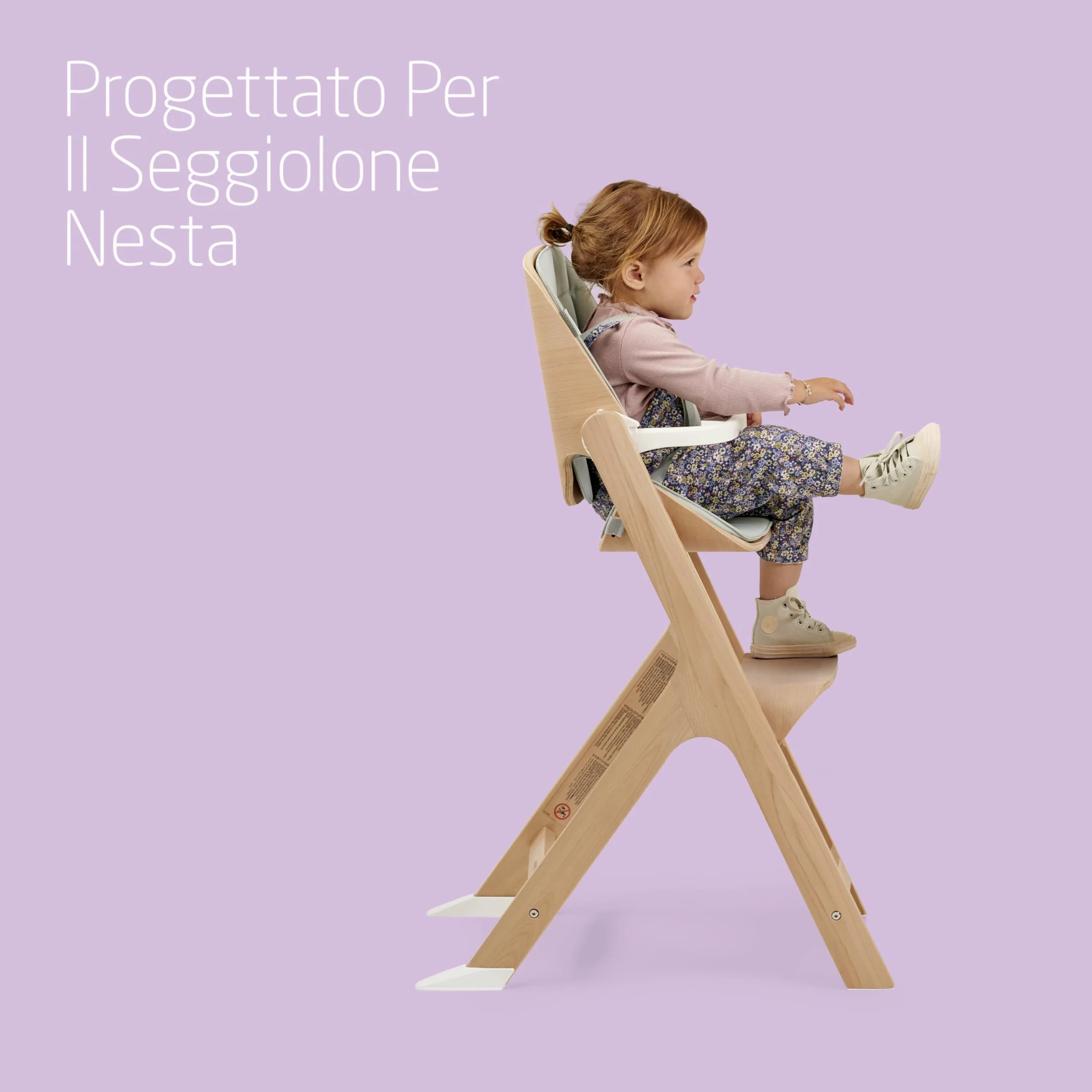 Maxi-Cosi Nesta Kit Bambino, Rivestimento Seggiolone, Accessori in Legno, per Bambini 6 Mesi - 3.5 Anni (9-15 kg Circa), Colore Beyond Sky Grey
