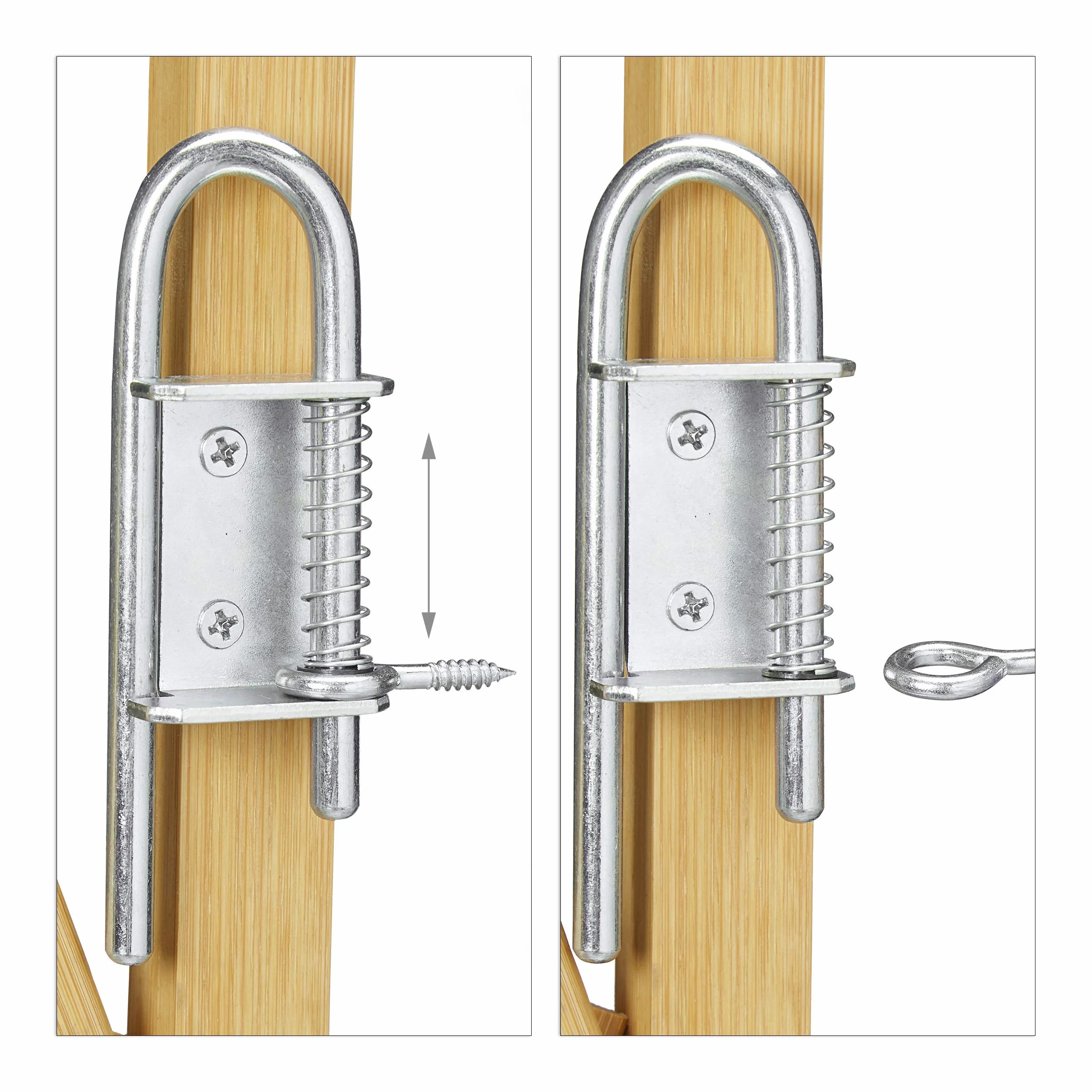 Relaxdays Barriera per cani, cancelletto di sicurezza per porte e scale, griglia a forbice estensibile fino a 116,5 cm, altezza 82,5 cm, naturale, L