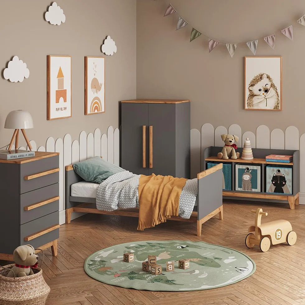 VitaliSpa Fasciatoio Malia, Grigio/Artisan, 85 x 85.2 cm con porta, fasciatoio rimovibile per utilizzo come cassettiera angolare