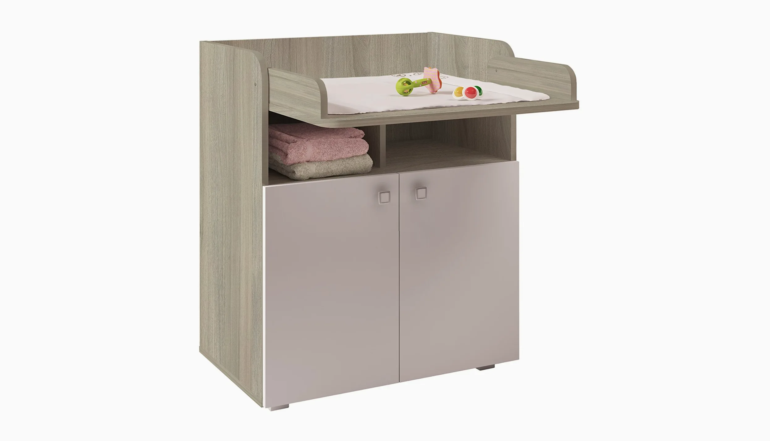 AVANTI TRENDSTORE - Lena - Fasciatoio in legno laminato, con superficie pieghevole. Disponiible in diverse colorazioni. Dimensioni LAP 70x86x47 cm. (Olmo/Bianco)