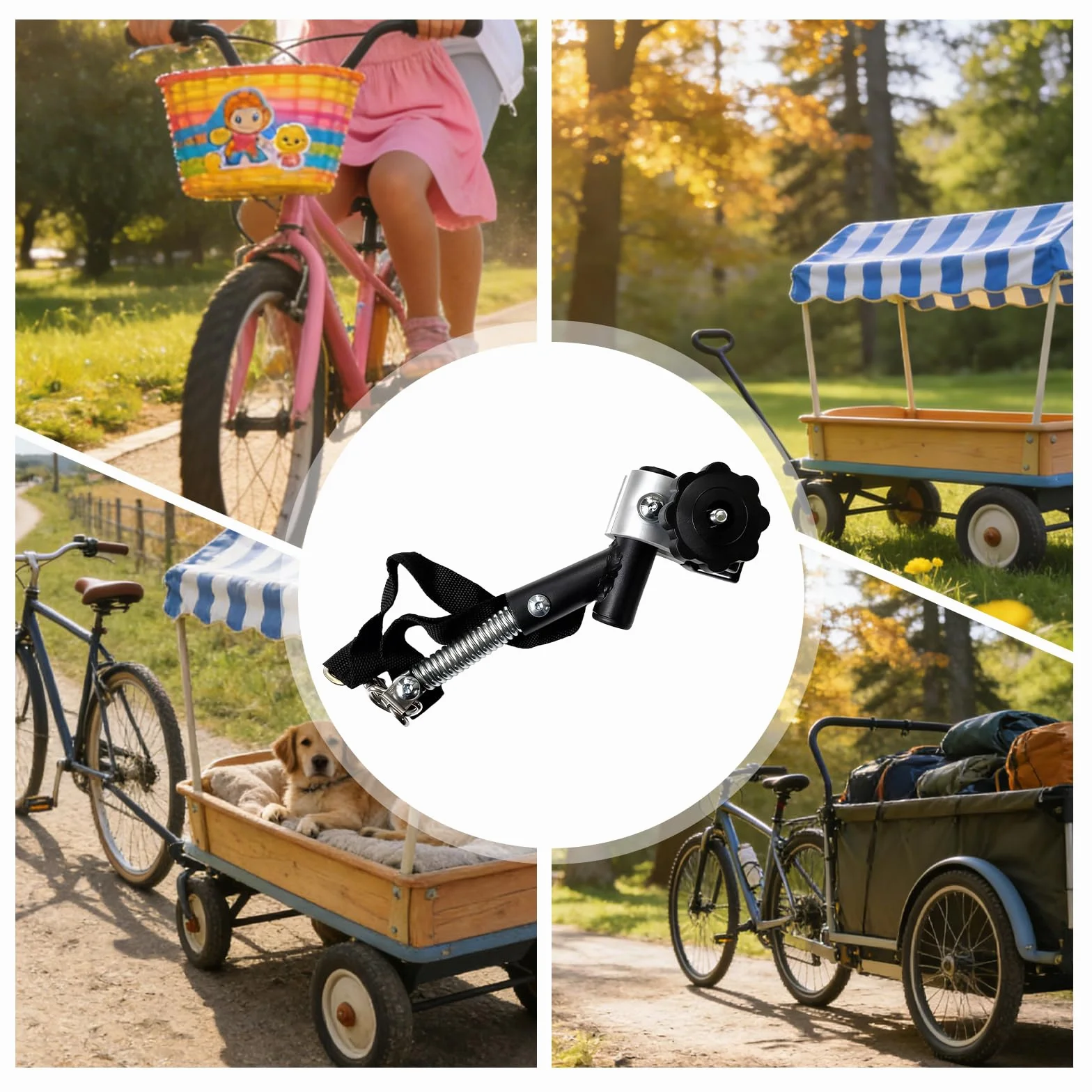 Trailer Bicicletta Gancio 25cm Universale per Rimorchio Bicicletta Bambini