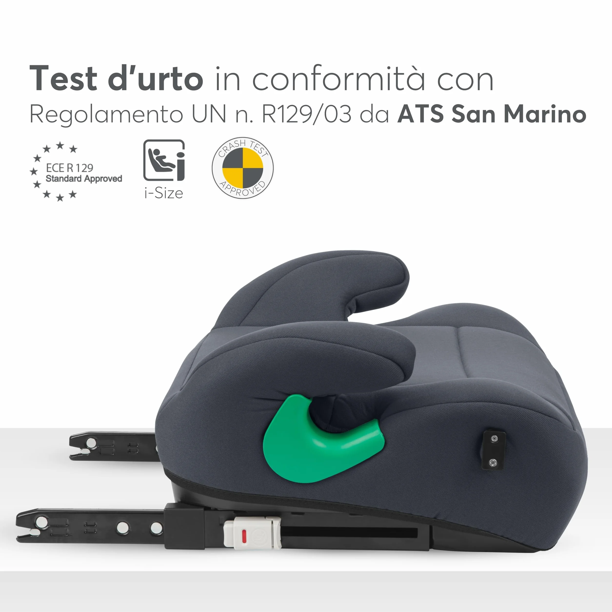 KikkaBoo Rialzo Auto Bambini ISOFIX i-POP i-Size 125-150 cm Seggiolino Auto 22-36 kg Gruppo 3 Grigio