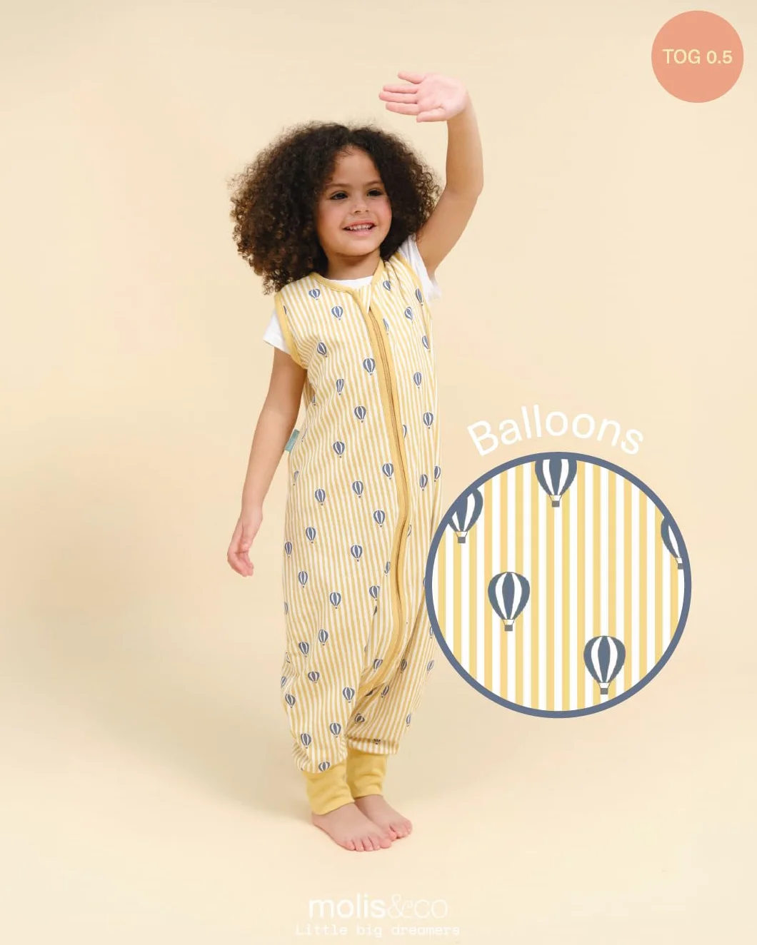 Molis&co Sacco Nanna Estivi 100% Cotone Oeko-Tex 100 Balloons 2 Anni