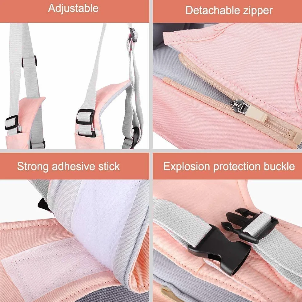 Pettorina da passeggio regolabile bambini 6-36 mesi rosa