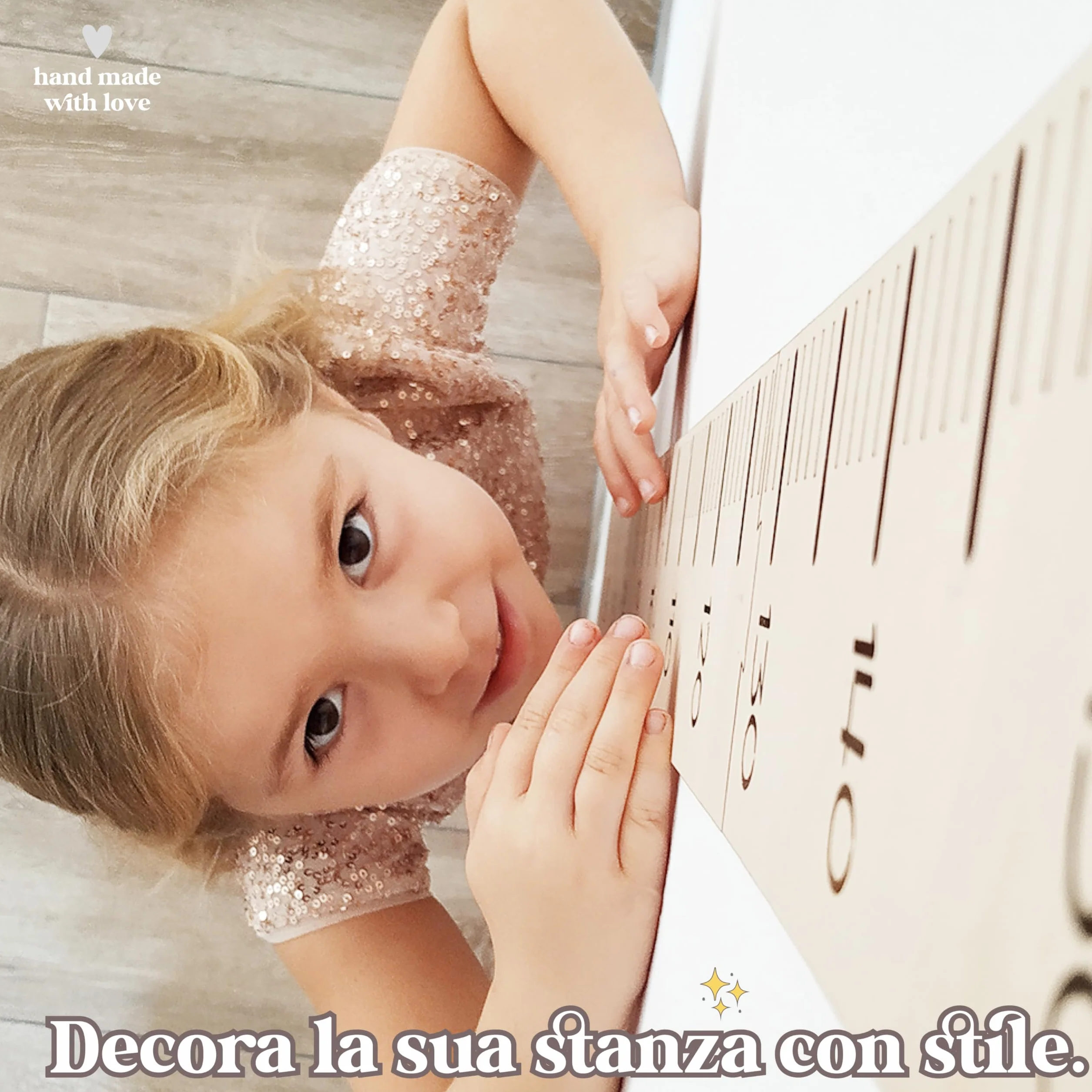 Nagu Metro Bambini da Parete Legno Misuratore Altezza 63-162 cm Personalizzato