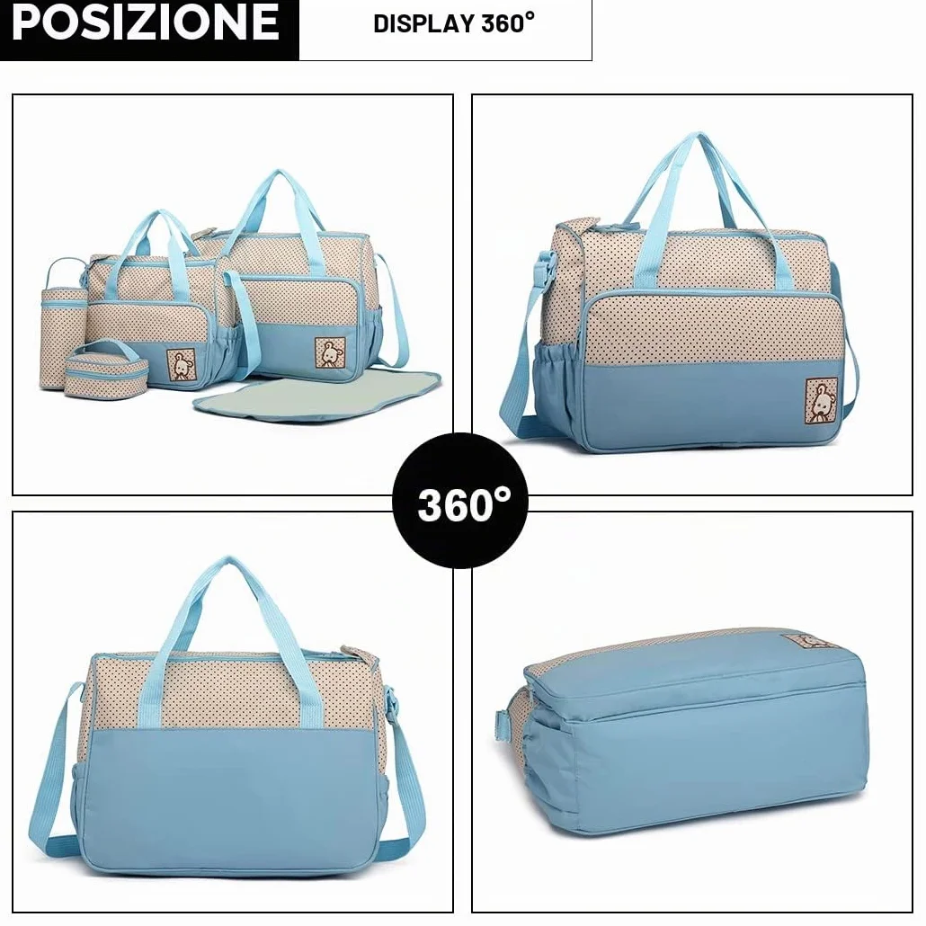 Miss Lulu Set Ospedale Parto 5 in 1 per Neonato - Kit Completo Maternità (Blu)