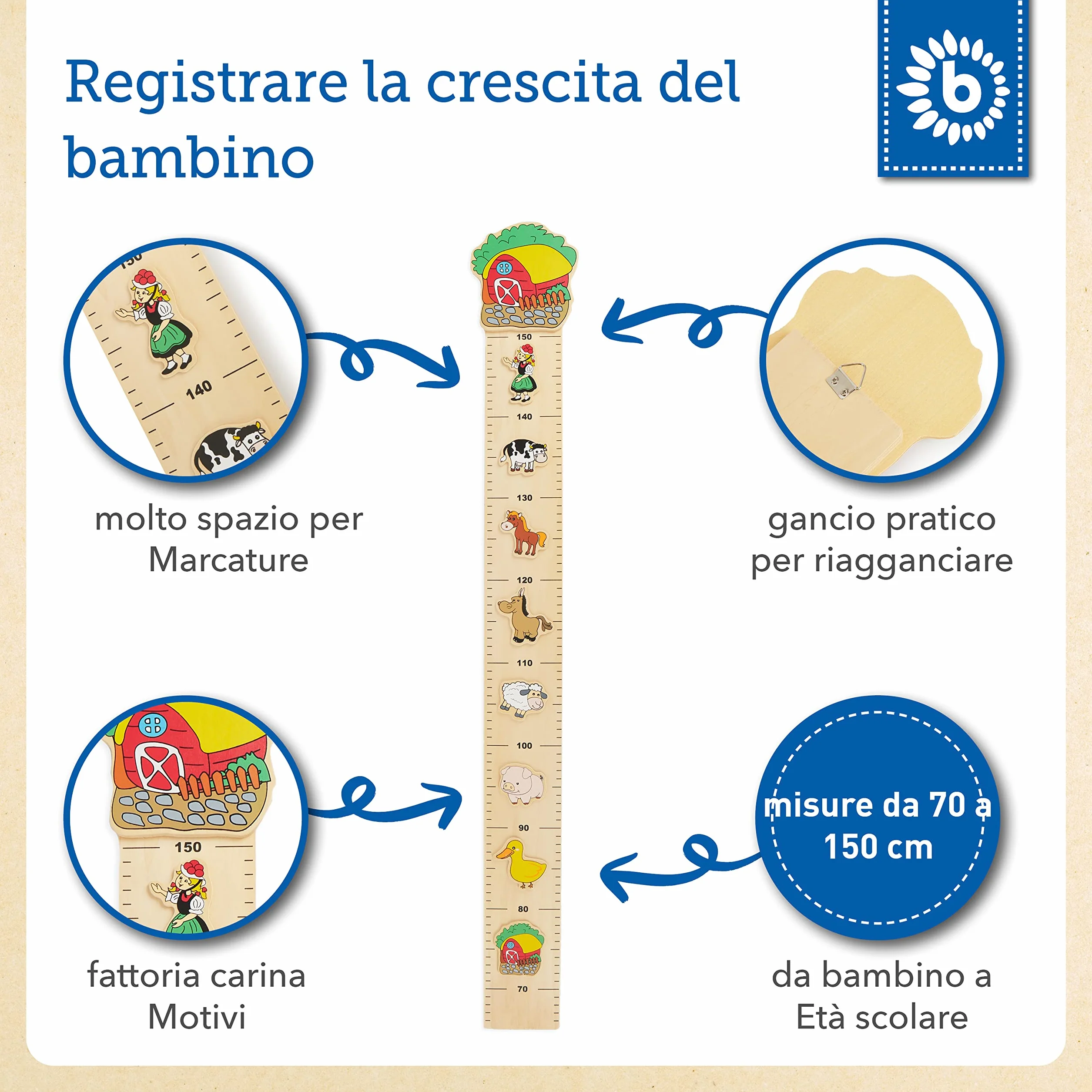 Bieco metro bambini parete legno da parete