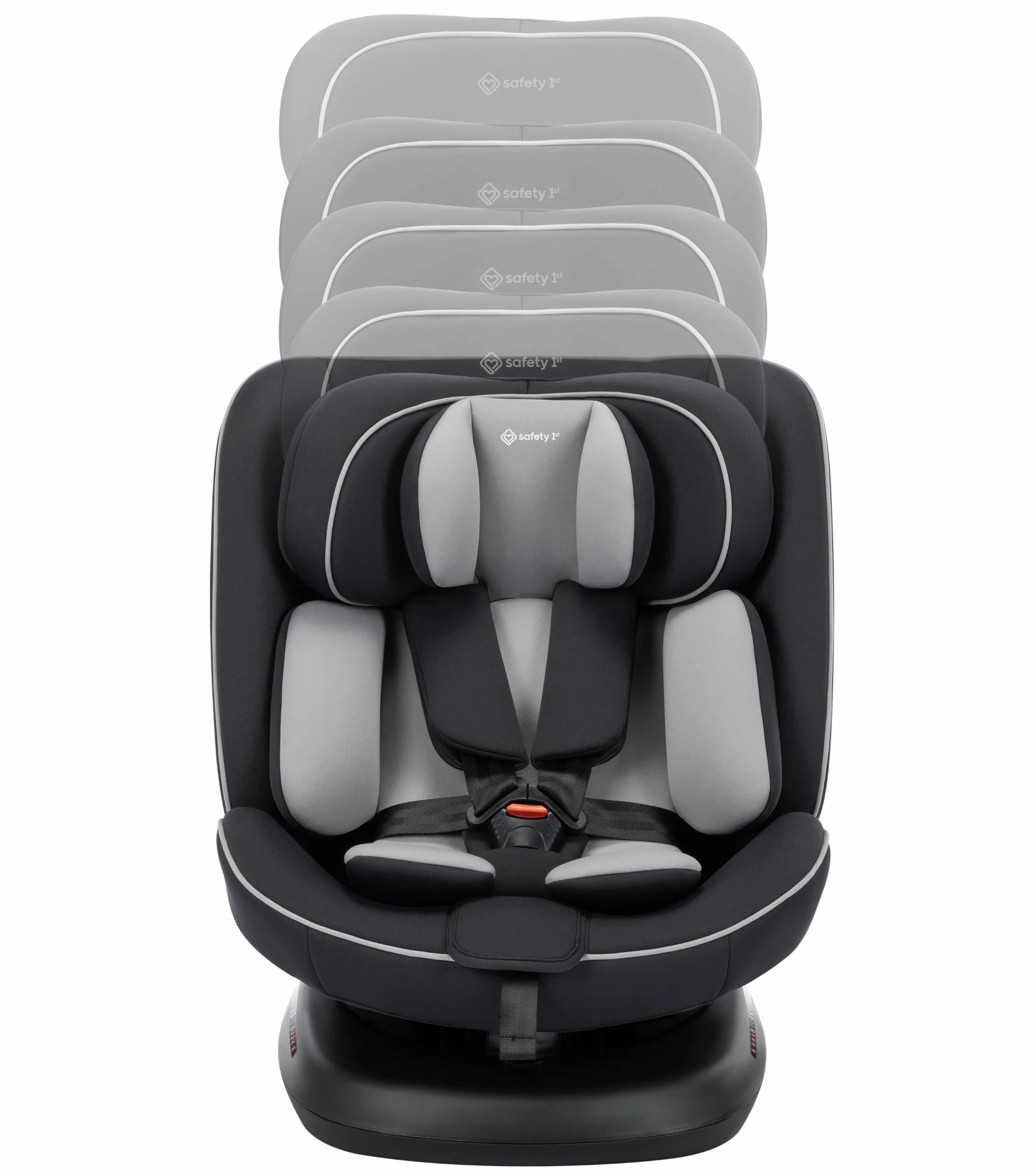 Safety 1st Cosmo i-Safe, Seggiolino Auto Girevole (Base), (0–12 Anni, 40–150 cm), Seggiolino Auto 0-36 Kg, Riduttore Neonato, 11 Posizioni Poggiatesta, Reclinabile 6 Posizioni, Leggero (5,6 kg), Nero