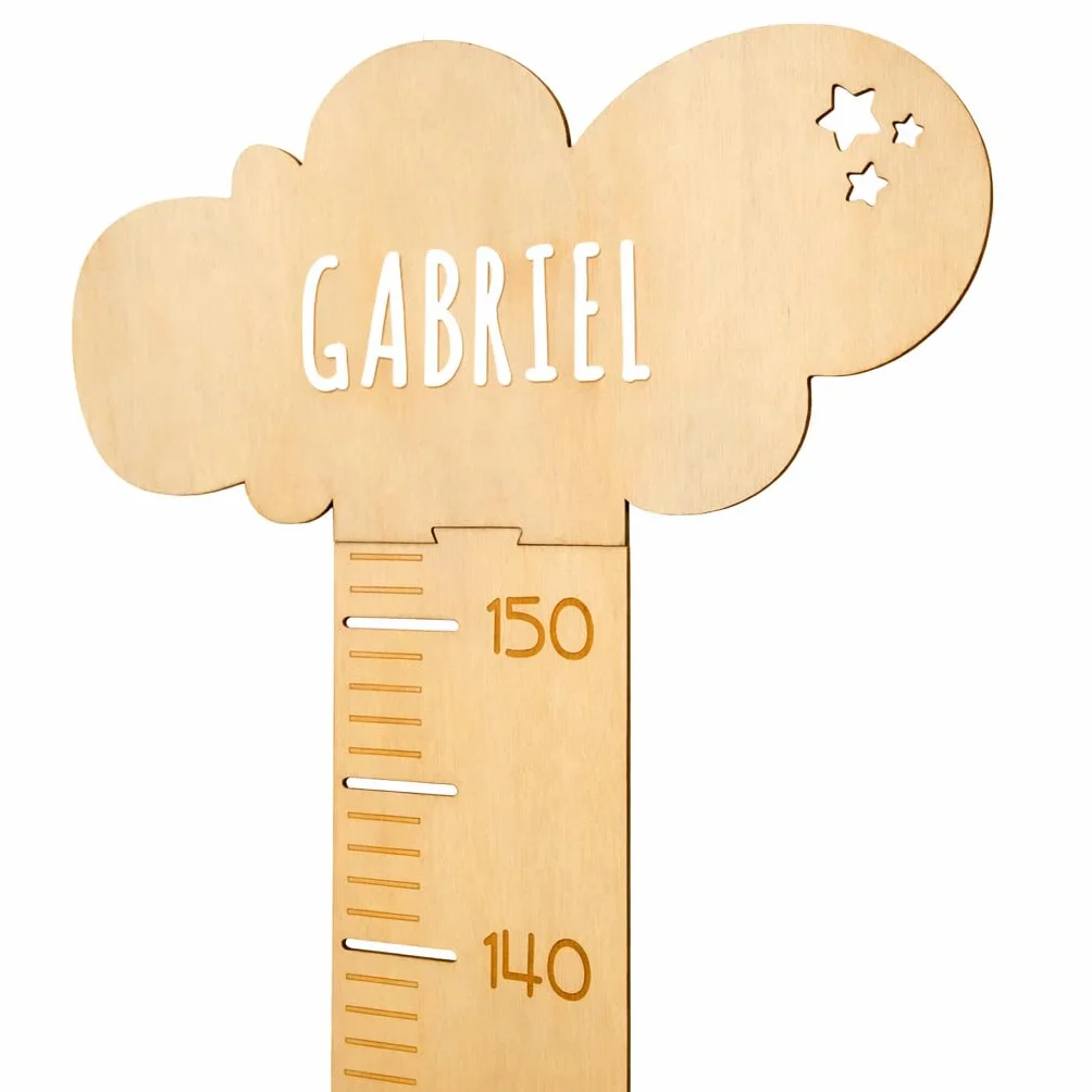 Nagu Metro Bambini da Parete Legno Misuratore Altezza 63-162 cm Personalizzato