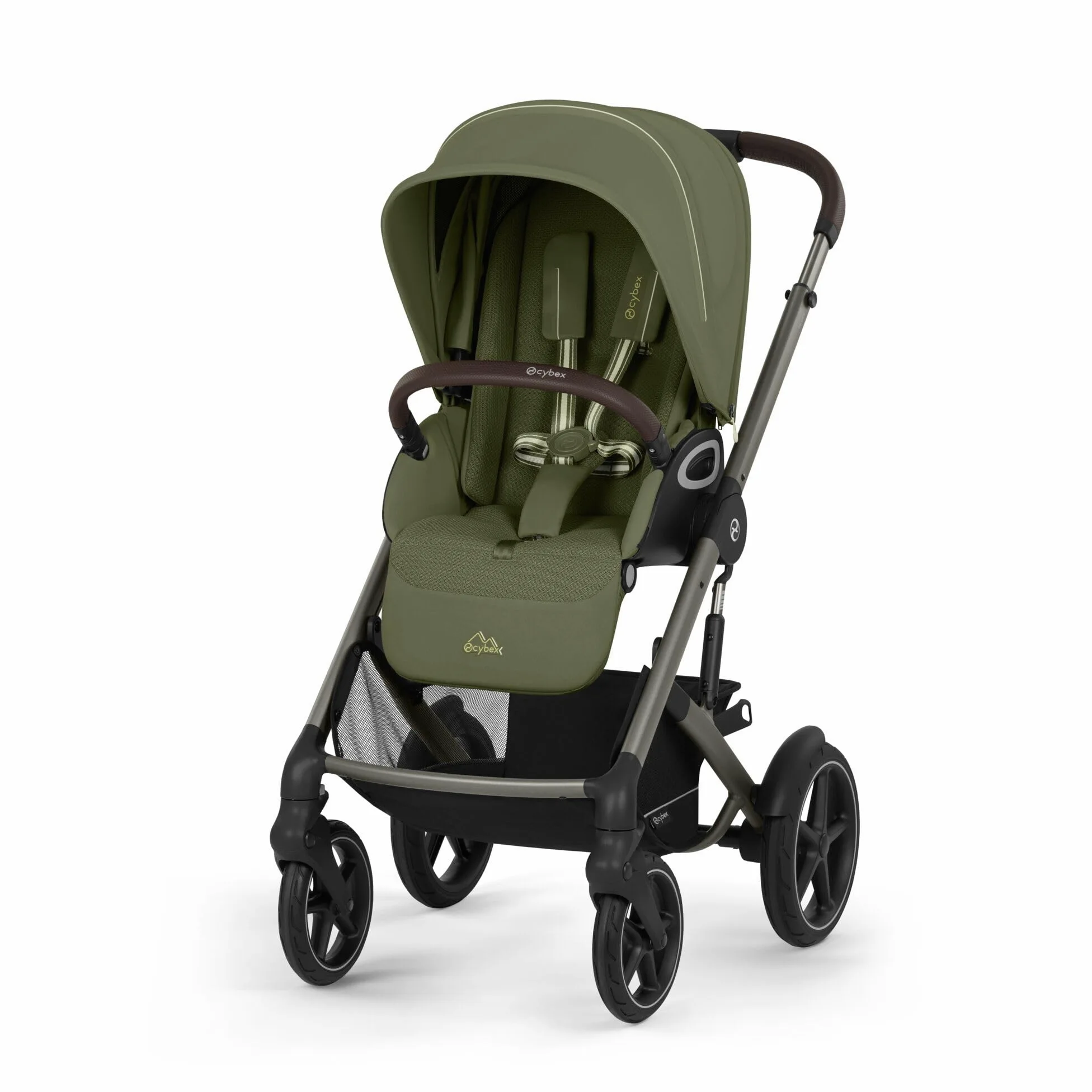 CYBEX Gold TALOS S LUX Passeggino, Dalla Nascita Fino a 22 kg (Circa 4 Anni), Con Sospensioni Fuoristrada, Maniglione Regolabile e Posizione Reclinabile Ergonomica, Moss Green
