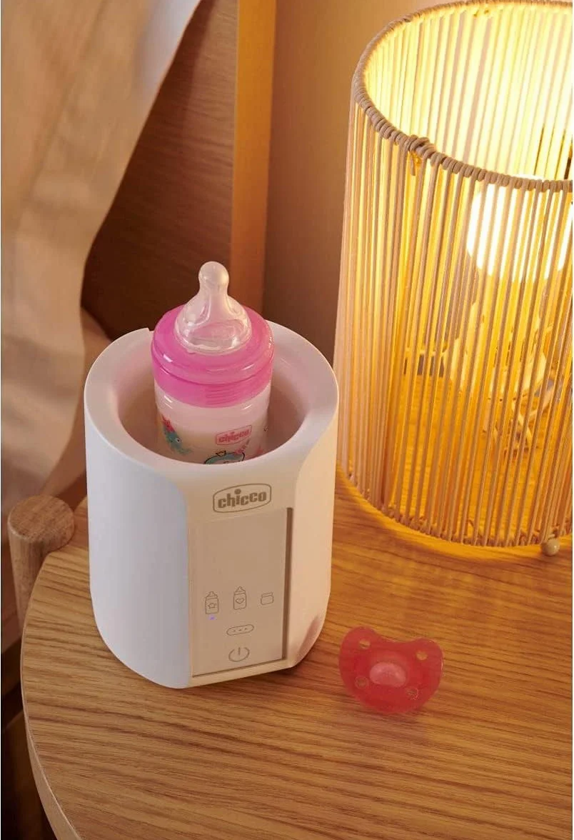 Chicco Scaldabiberon Neonato E Scalda Pappa, Con Tre Programmi, Spegnimento Automatico dopo un'ora, Mantiene il calore fino a un'ora, Bianco, ‎14 x 14 x 17.5 cm; 481 grammi