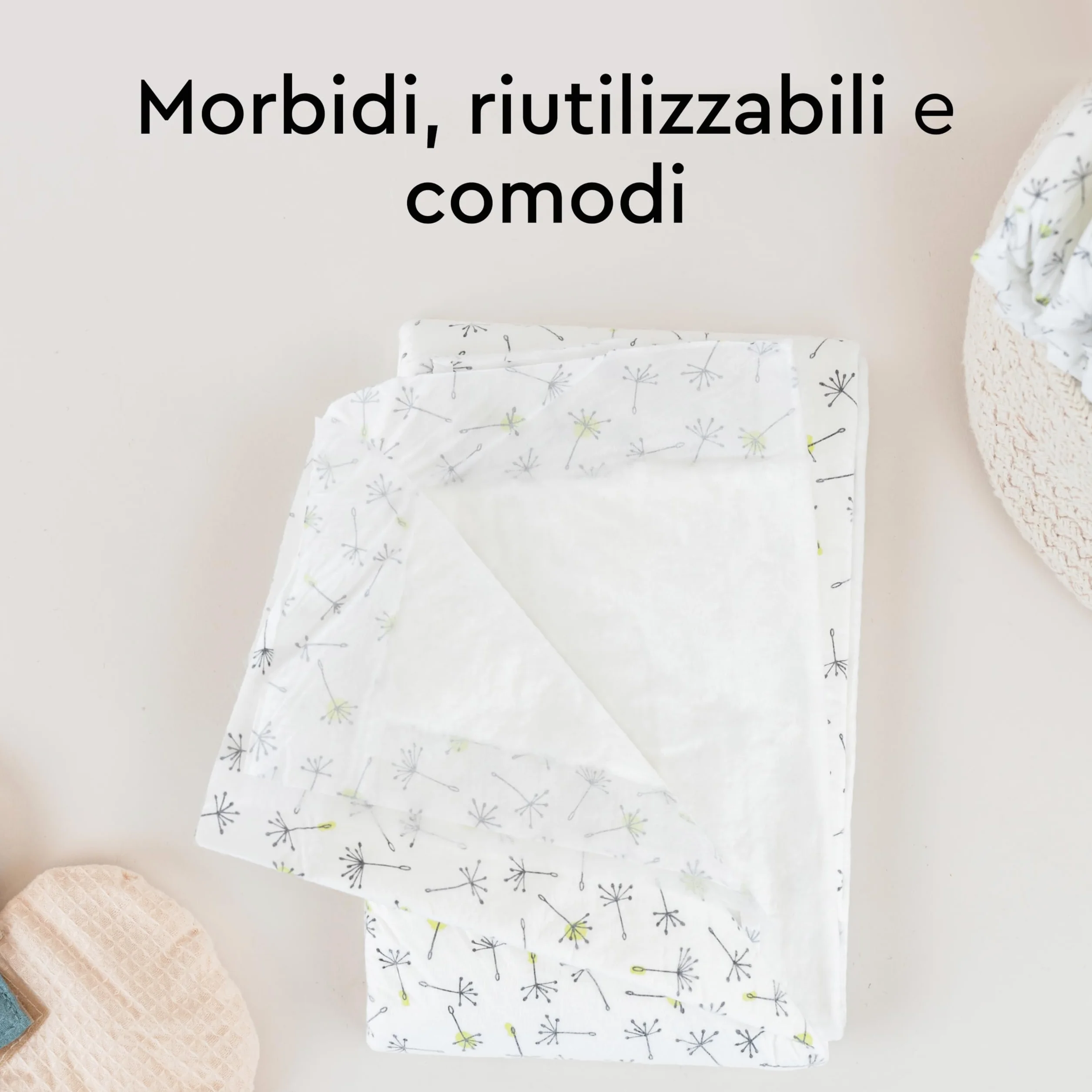 LILLYDOO Teli cambio 60x60 cm 50 pezzi senza profumi pelli sensibili dermatologicamente testati