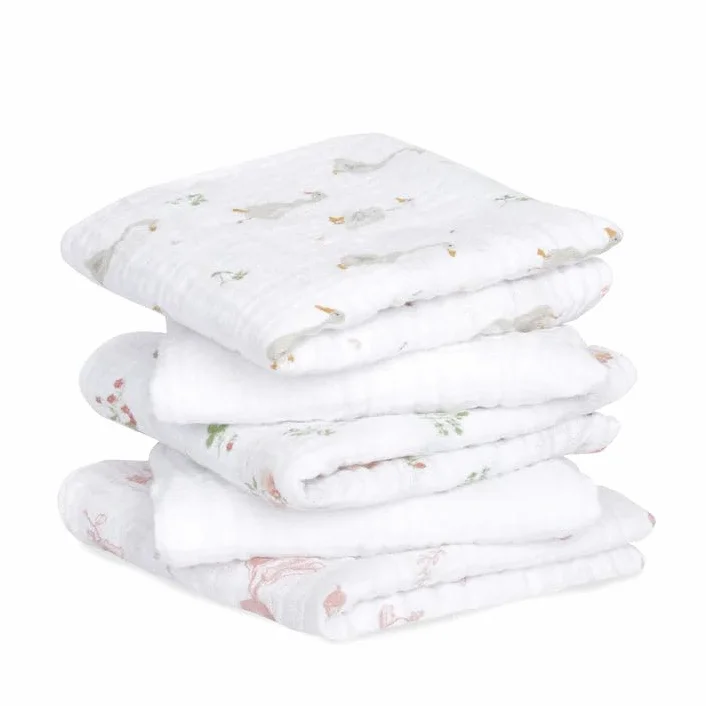 aden + anais Essentials Confezione 5 Quadrati Mussola Cotone Motivo Floreale