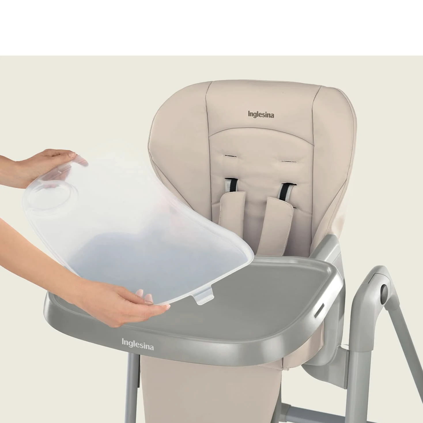 Inglesina My Time Seggiolone Pappa, Sugar, Reclinabile dalla Nascita ai 36 Mesi, Pieghevole, Design Moderno, Comfort e Igiene Massimi