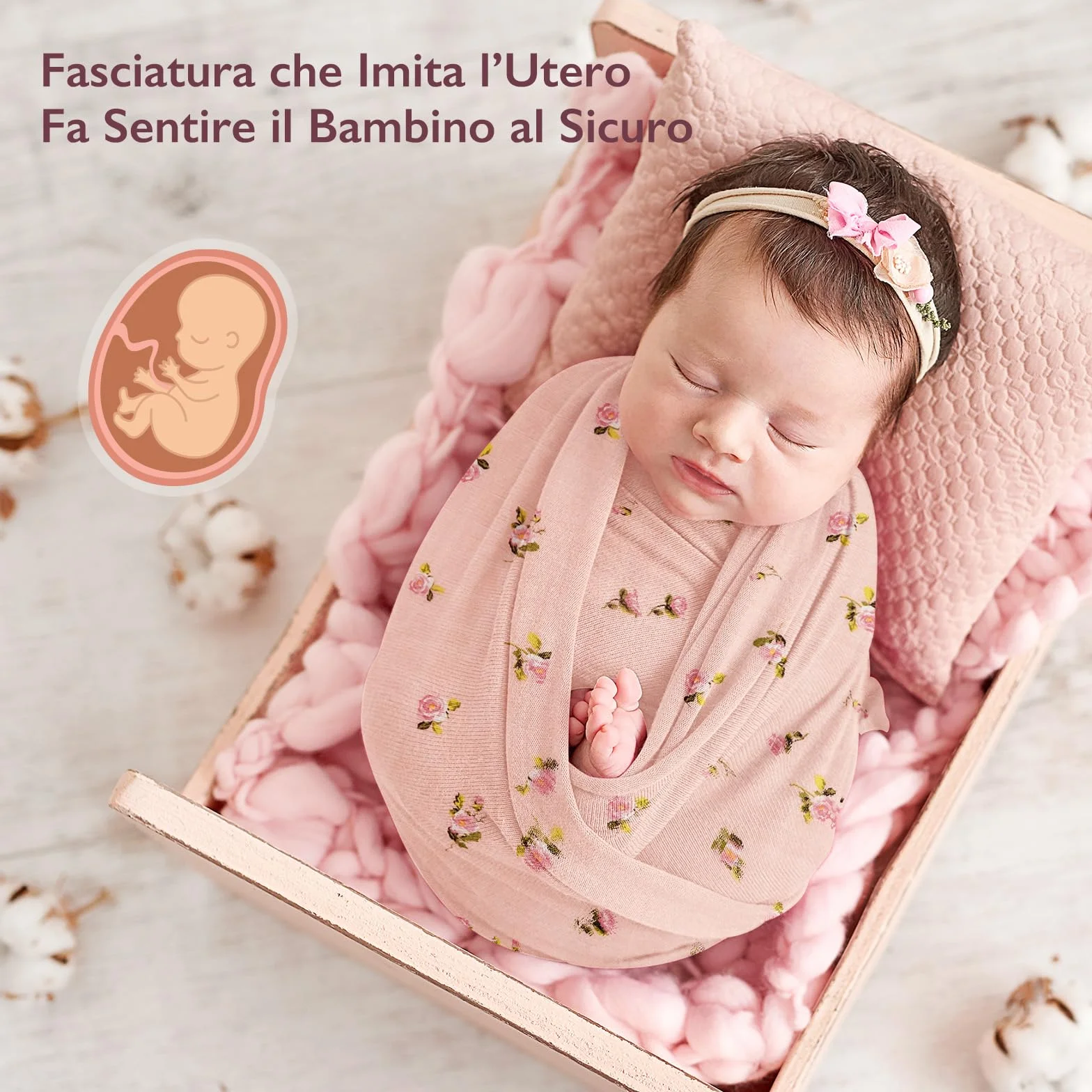 Momcozy Copertina Neonato Mussola 120x120 4 Pezzi Cotone Bambù Morbida Floreale