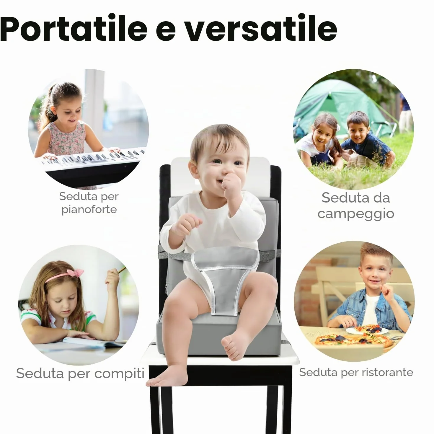 PandaEar Seggiolone per Bambini Portatile da Tavolo con Cuscino da Viaggio e Cintura Regolabile