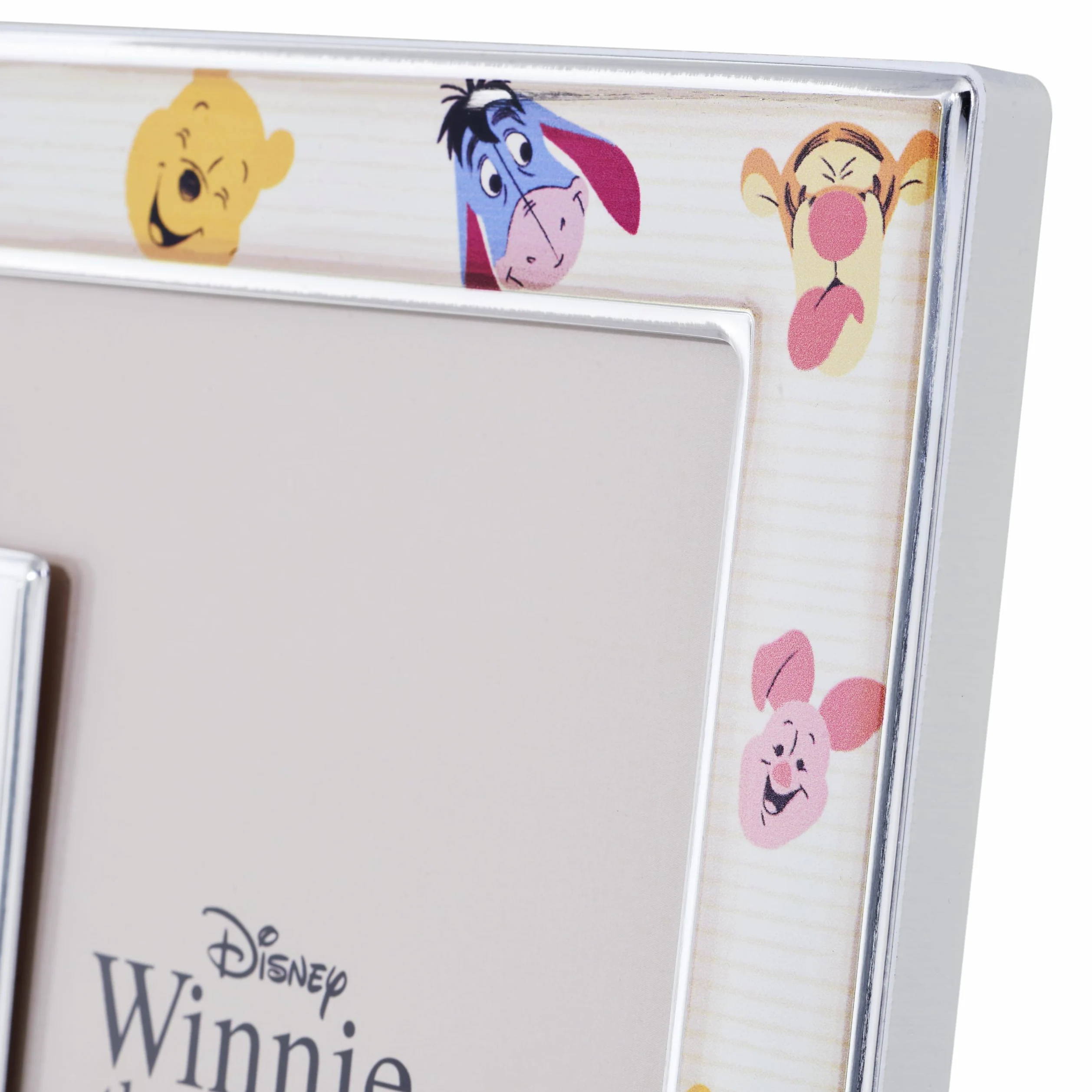 VALENTI & CO. Disney Baby - Winnie The Pooh - Cornice Porta Foto Doppia da Tavolo, in Argento, Idea Regalo Bambino o Neonato per Battesimo o Compleanno