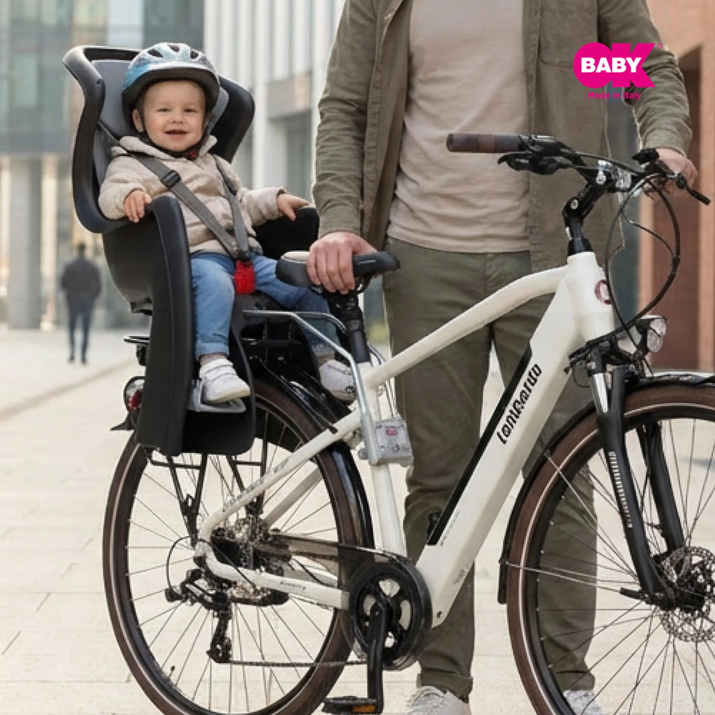 OKBABY Blocco di Fissaggio Bici per Seggiolini Posteriori Baby Shield Sirius 10+ Eggy