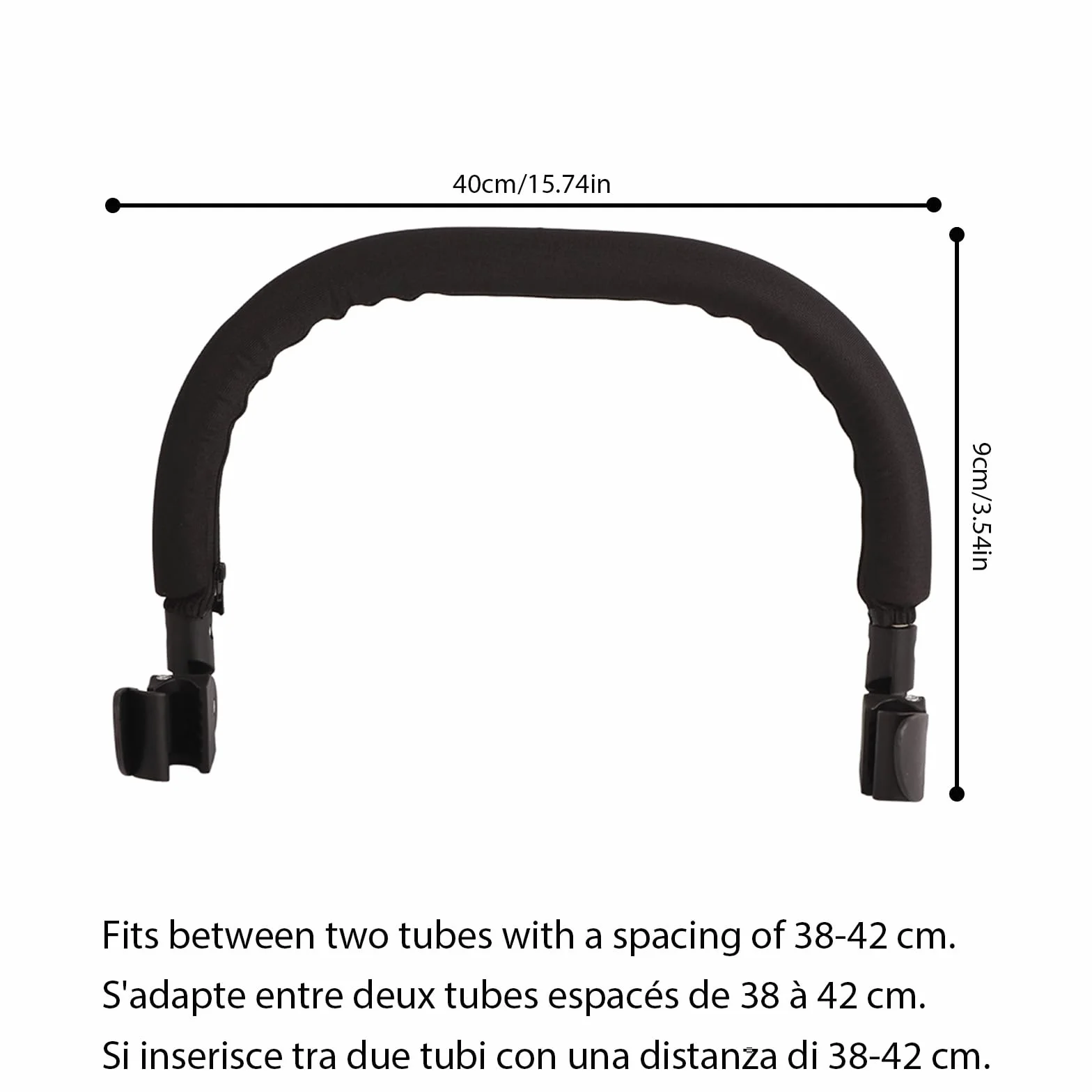 Prams per le Barre del Paraurti Regolabili del Bracciolo Passeggino per Baby-passeggino per il Bracciolo, Passeggini, per Babyzen e Yoyo, per la Distanza tra Due Tubi è 38-42 Cm