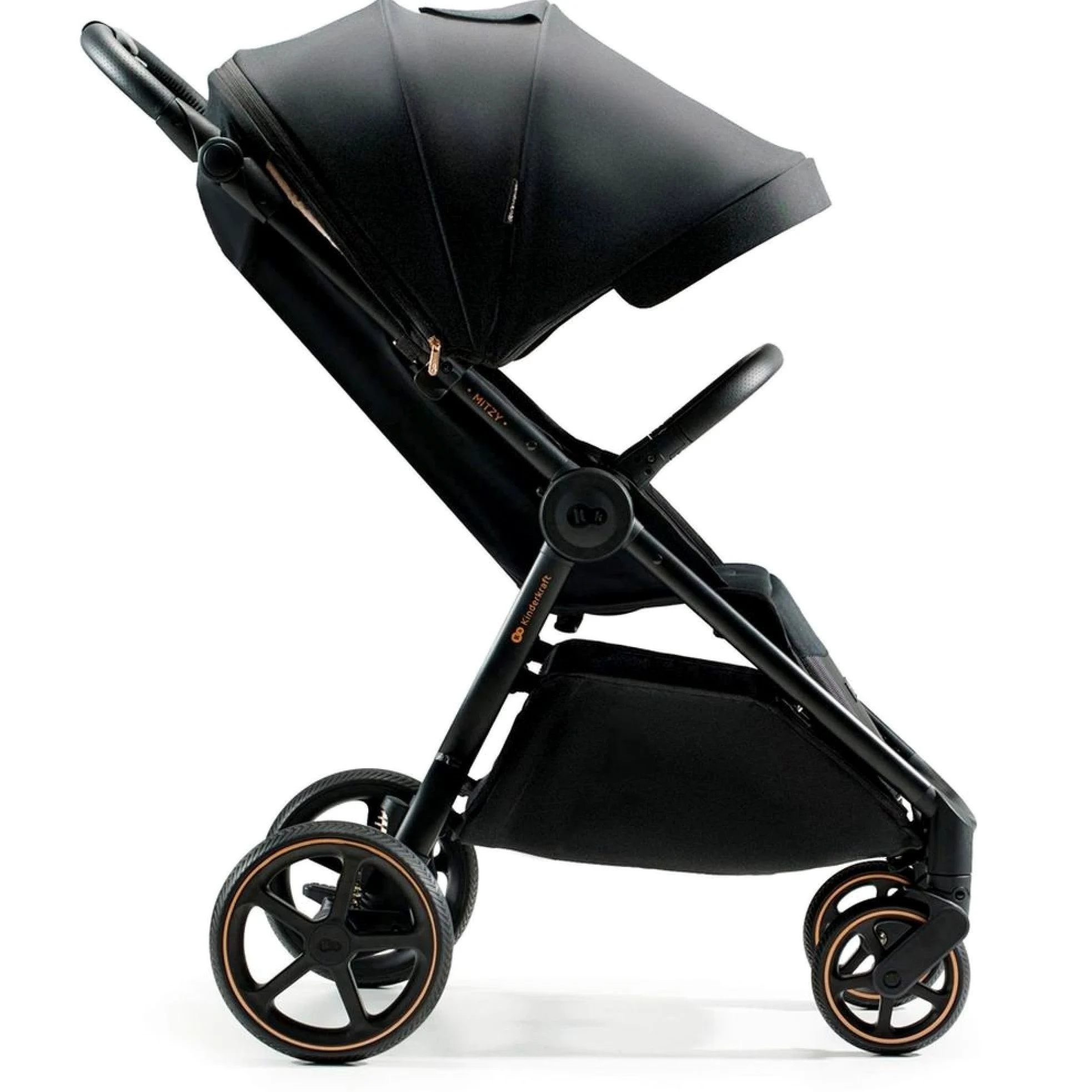 Kinderkraft MITZY Buggy fino a 22 kg, Passeggino Reclinabile, Carrozzina, Leggero, Facilmente Pieghevole, Schienale e Poggiapiedi Regolabili, Posizione Sdraiata, Ideale per I Viaggi, Nero