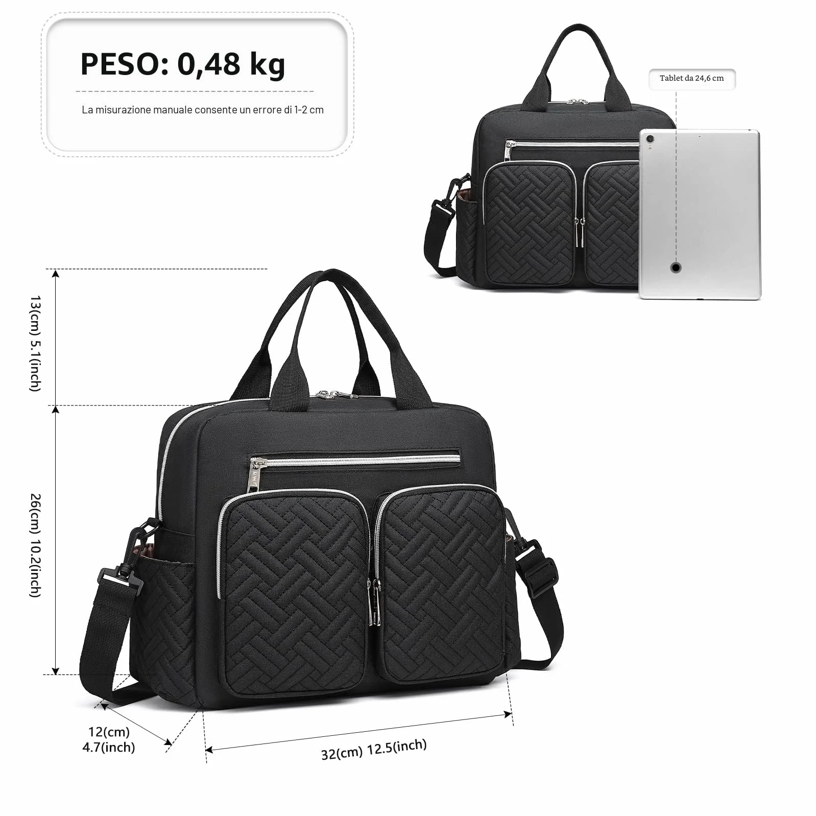 KONO Borsa Fasciatoio Passeggino Neonato Impermeabile con Tasche Isolate Leggera per Viaggi