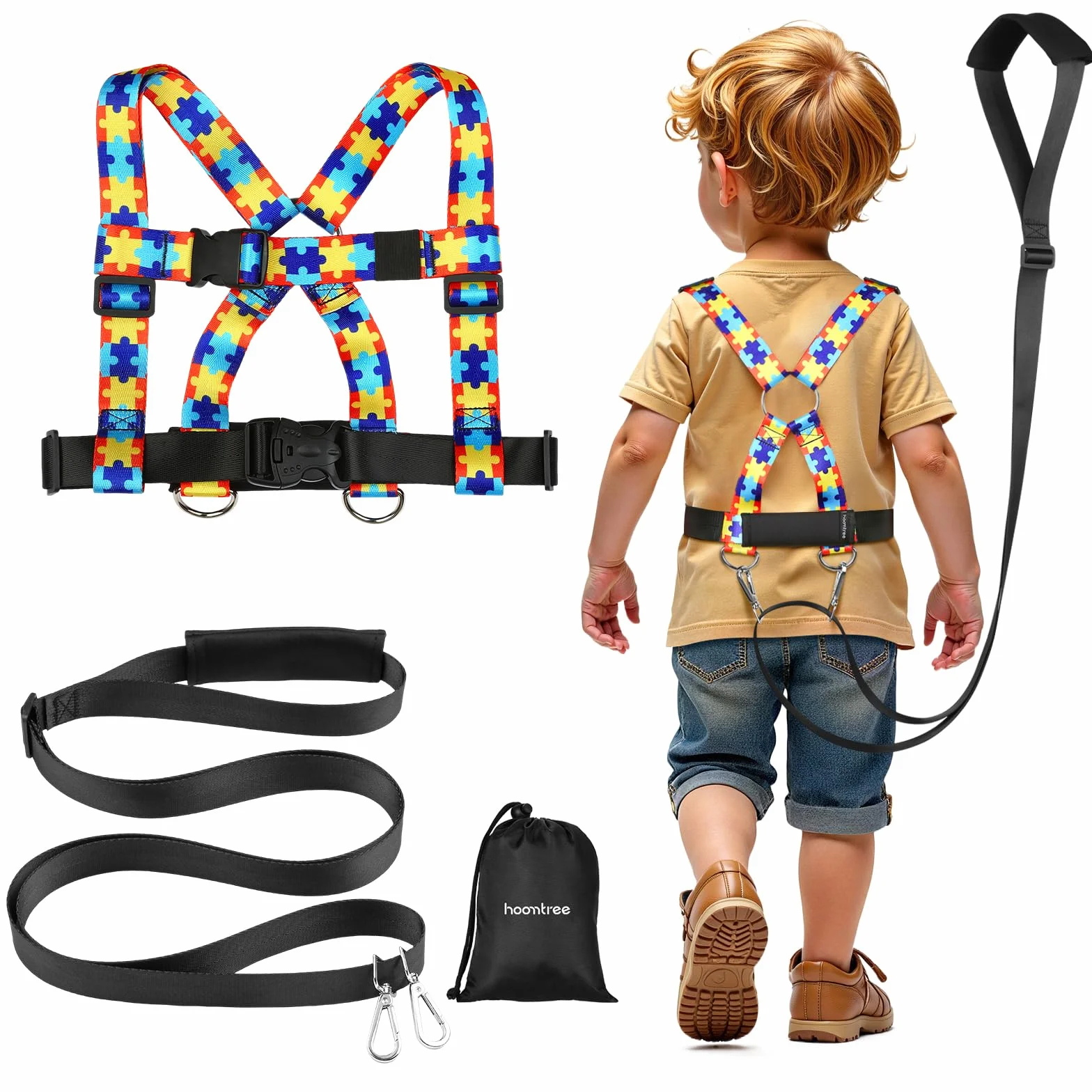 Imbracatura di sicurezza per bambini con autismo e bisogni speciali 6-12 anni regolabile da passeggio con maniglia e cinghia