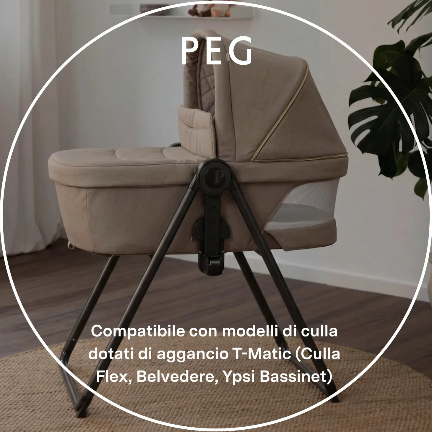 PEG Stand By Me - Supporto Regolabile per Culla e Seggiolino Auto - Compatibile con i Prodotti Peg Perego