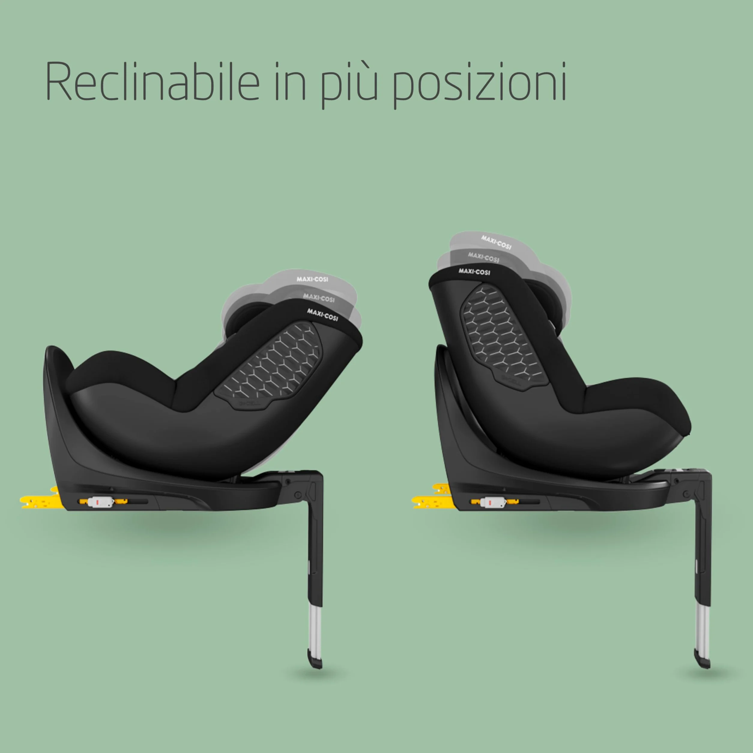 Maxi-Cosi Mica 360 S Comfort, Tessuti Traspiranti, Seggiolino Auto Girevole 360, 0-4 Anni (40-105 cm), Rotazione FlexiSpin, 5 Posizioni Reclinate, Protezione G-CELL, Ganci per Cinture, Authentic Black