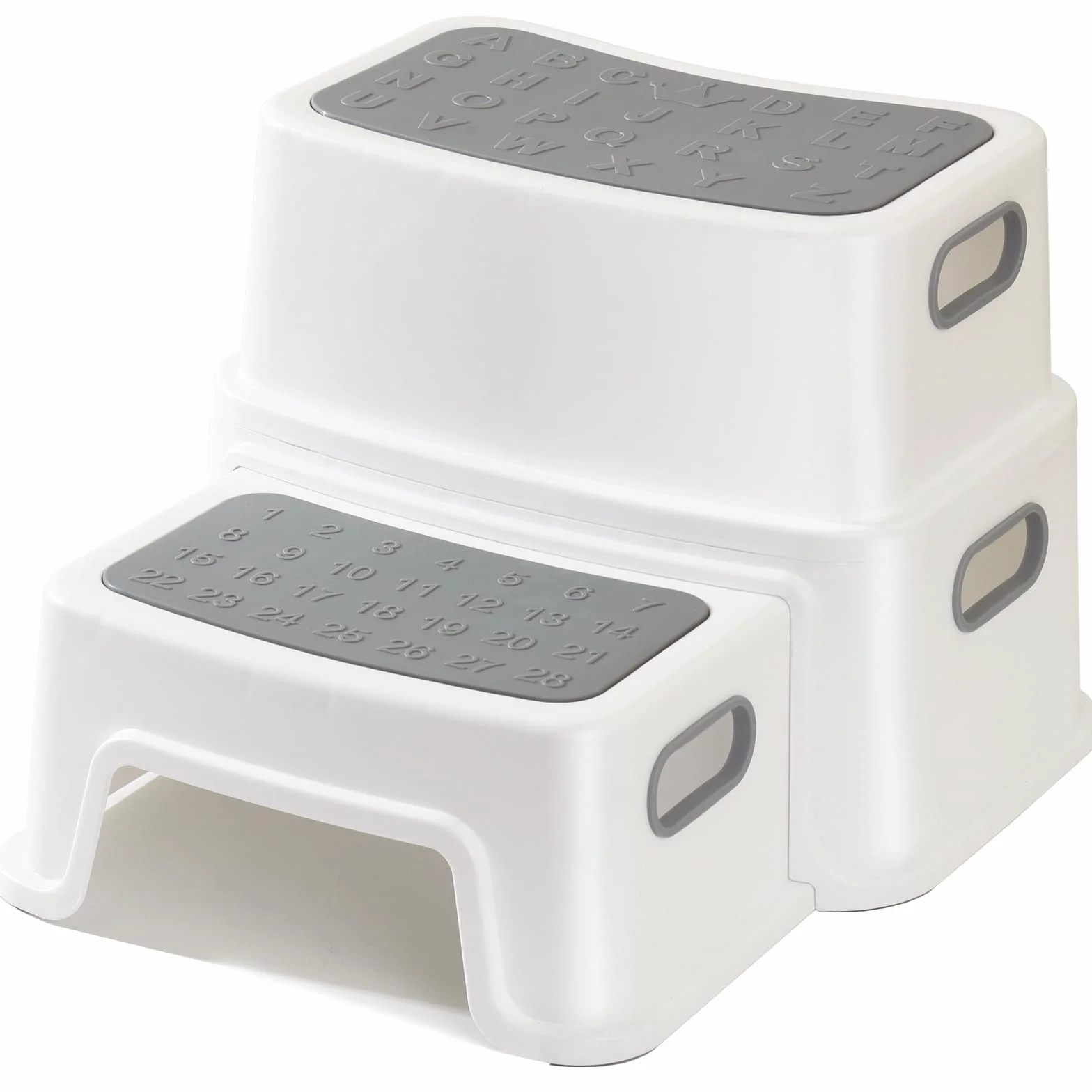 Sgabello Bambini 2 Gradini Antiscivolo Antiribaltamento 90 kg per Bagno Lavandino Toilette