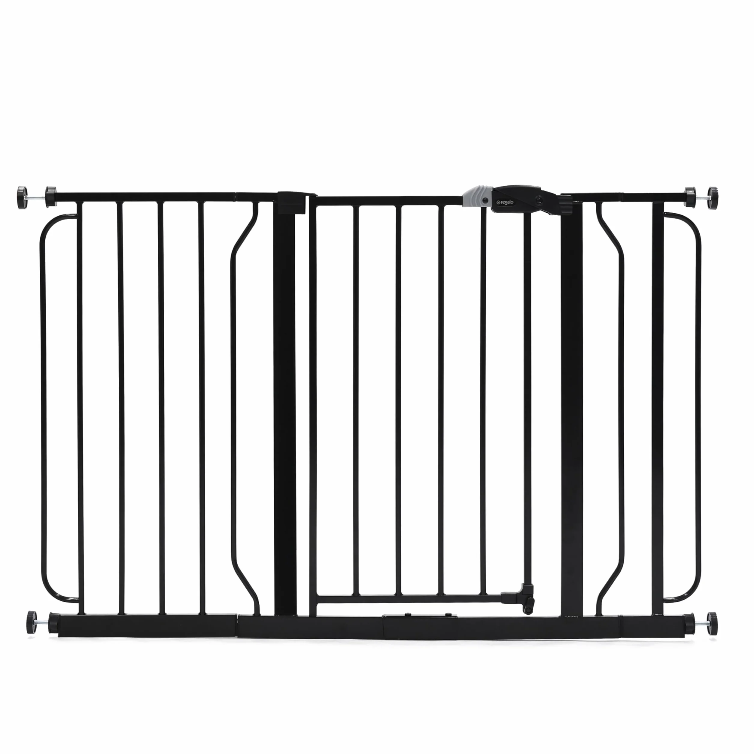 Regalo Safety Extra Wide Baby Gate for Doorways & Stairs, Fits Openings 73.6-122cm, Pressure Mounted, Black