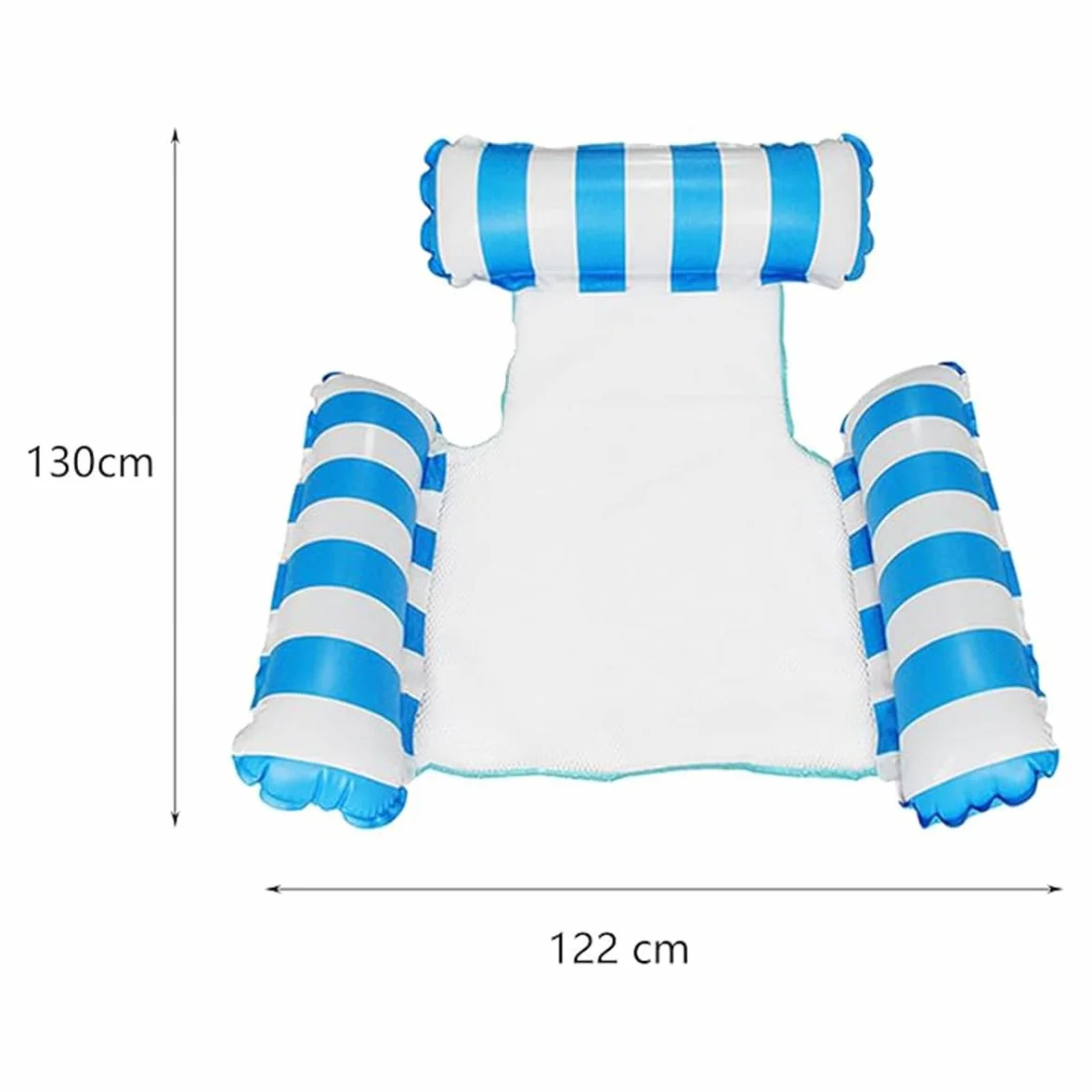 Amaca Gonfiabile Galleggiante per Piscina 4 in 1 2 Pezzi Blu+Rosa