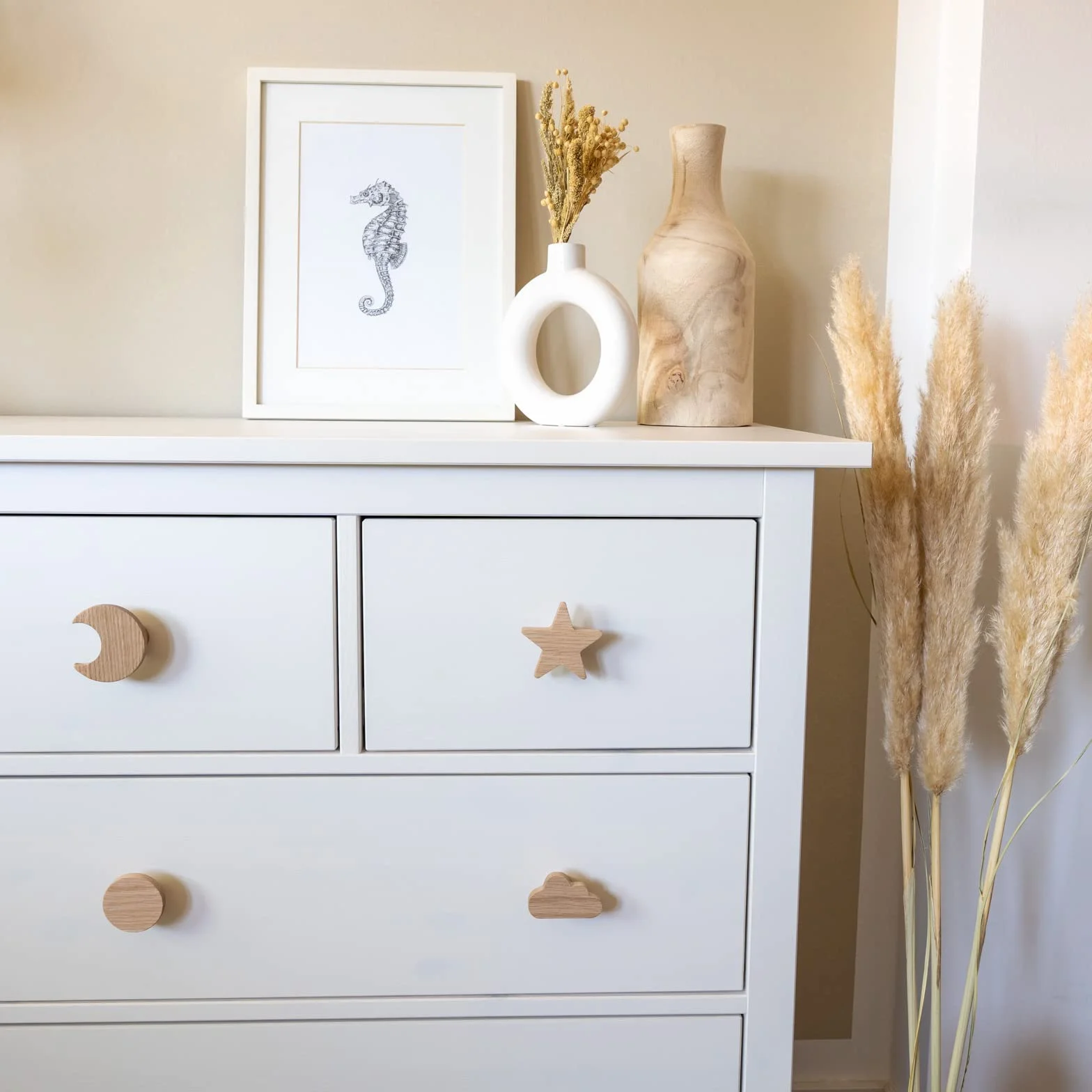 4 maniglie per mobili per cameretta dei bambini in legno di quercia non trattato a forma di nuvola pomelli adatti per comò per armadio per cassetti per cameretta dei bambini idea regalo (4 nuvola)