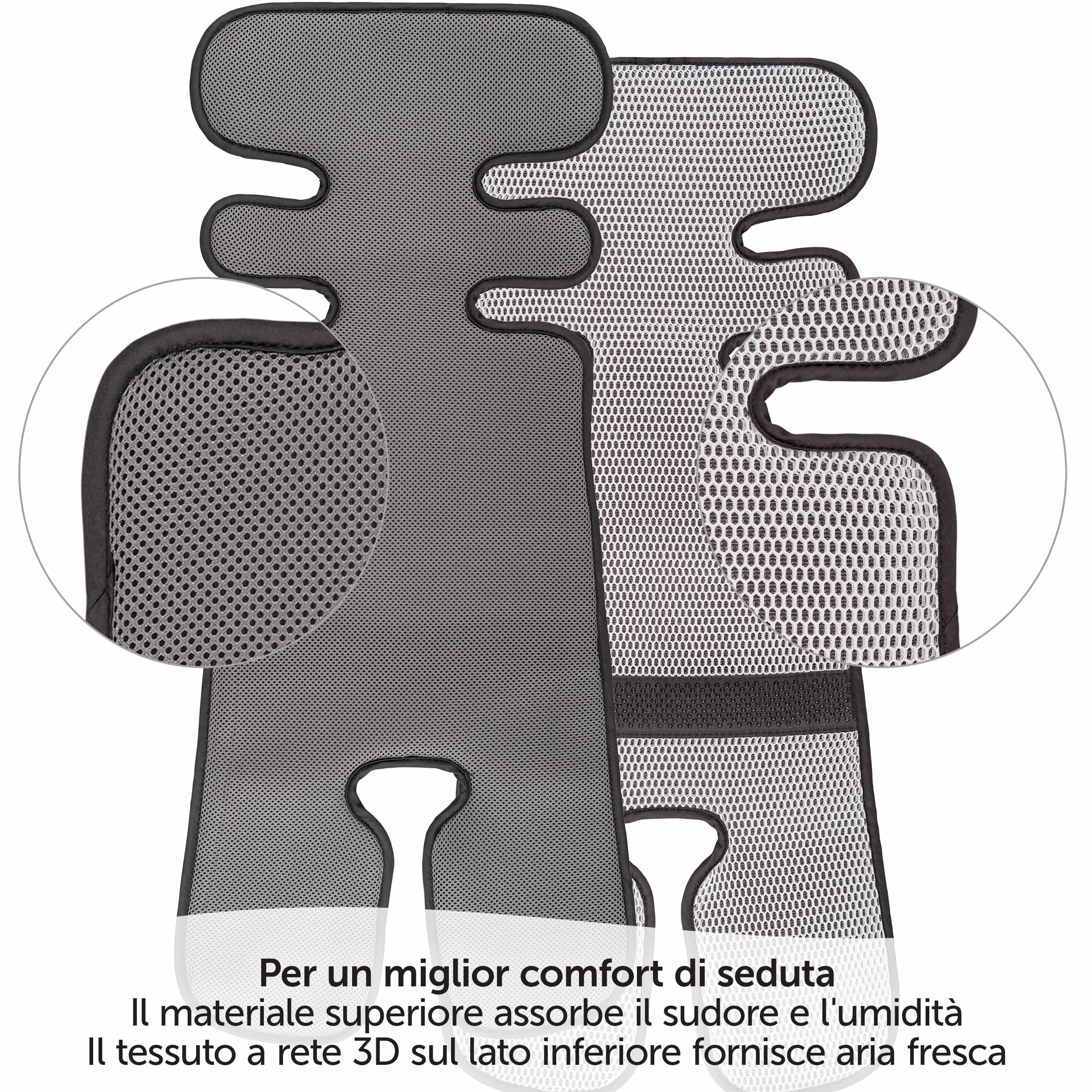 Zamboo Copri Seggiolino Auto Bambini Universale Antisudore Traspirante Grigio Scuro