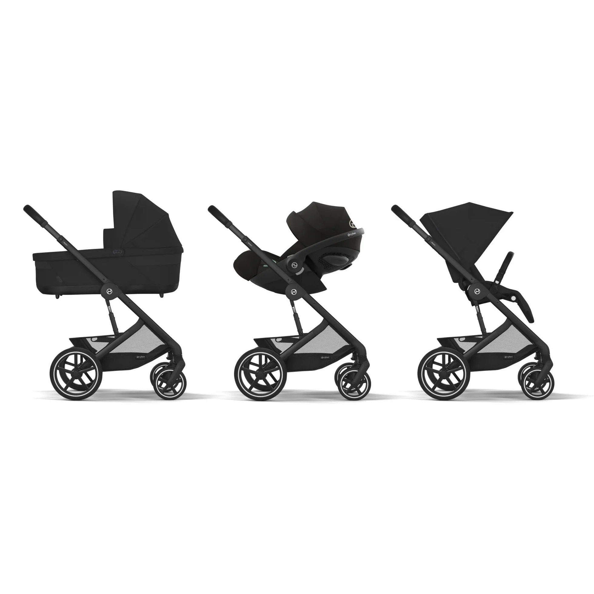 CYBEX Gold Passeggino Balios S Lux, Posizione Reclinabile Ergonomica, Sistema di Cintura con Una Sola Mano, Dalla Nascita Fino a 22 Kg (Circa 4 Anni), Moon Black