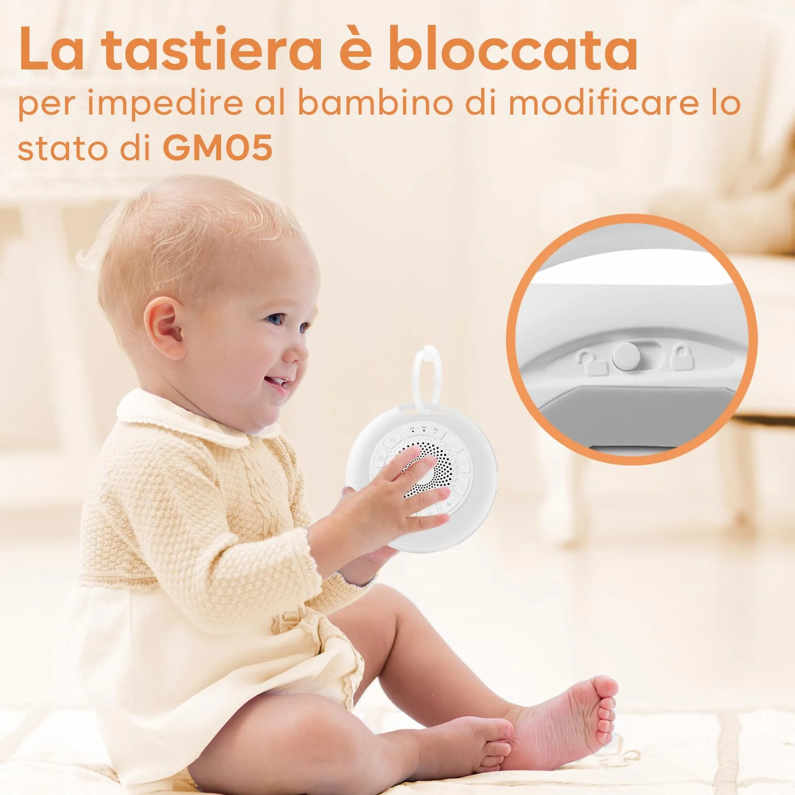 Easy@Home White Noise Machine dla Niemowląt: 26 Dźwięków, Światło Nocne i 7 Kolorów, USB, Timer, Blokada Dzieci