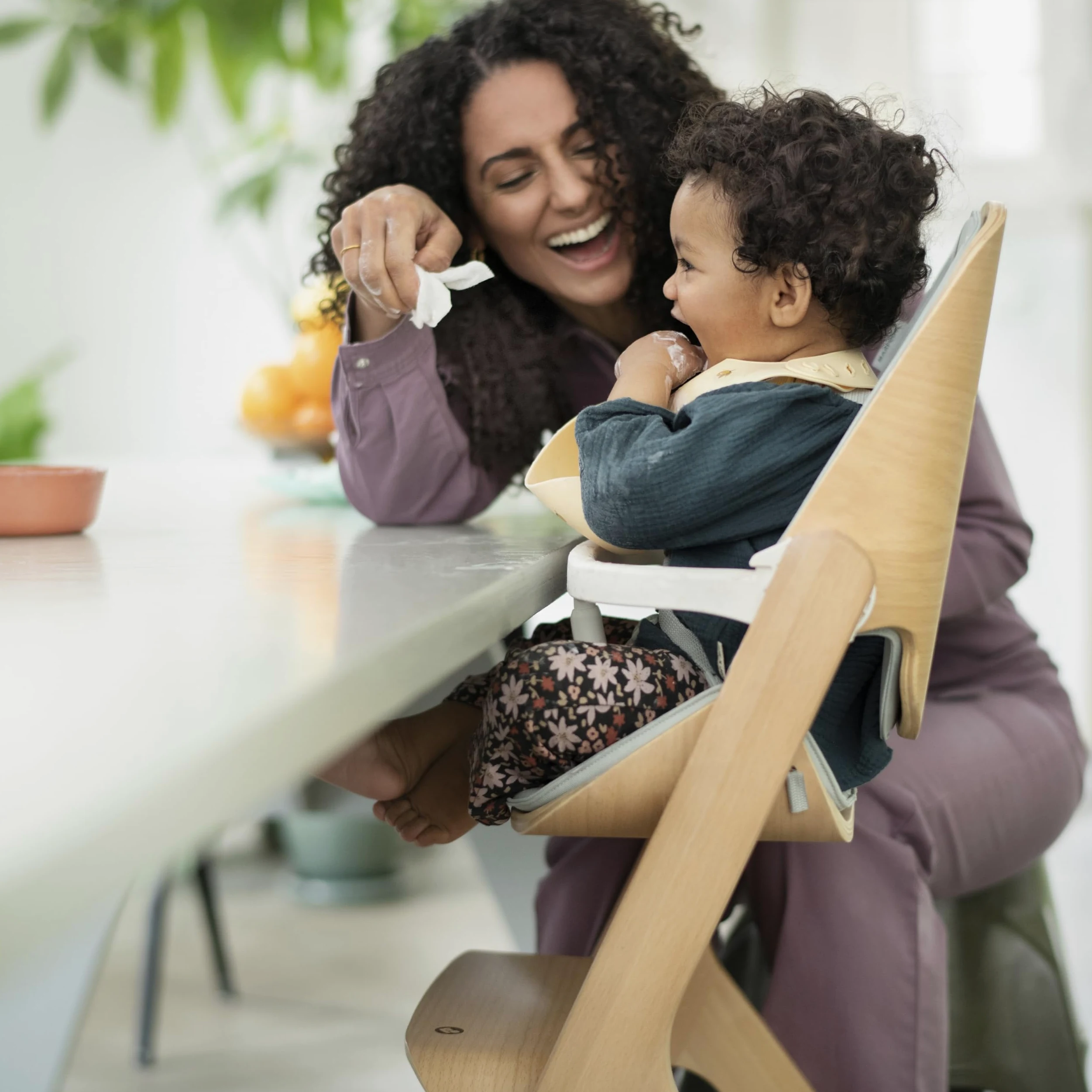 Maxi-Cosi Nesta Kit Bambino, Rivestimento Seggiolone, Accessori in Legno, per Bambini 6 Mesi - 3.5 Anni (9-15 kg Circa), Colore Beyond Sky Grey